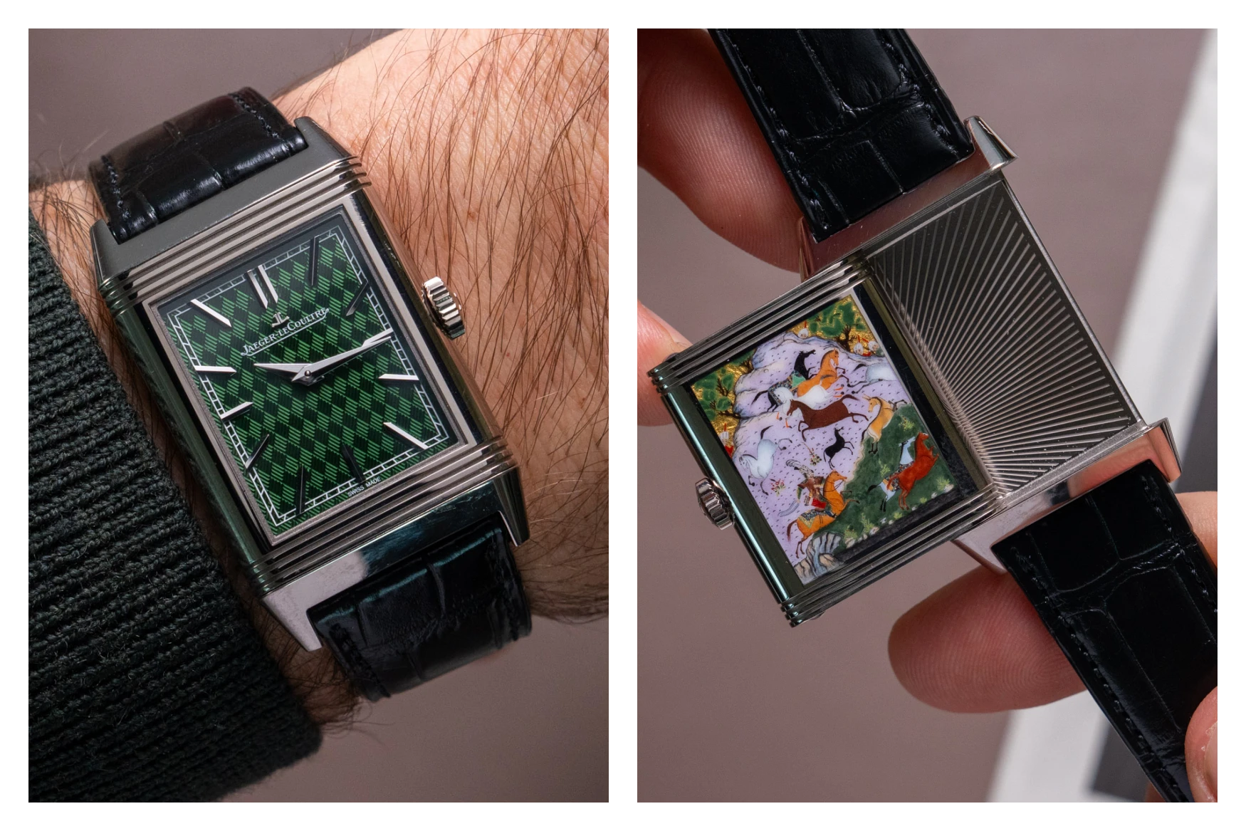 Jaeger LeCoultre Reverso Tribute Enamel Shahnameh front and back