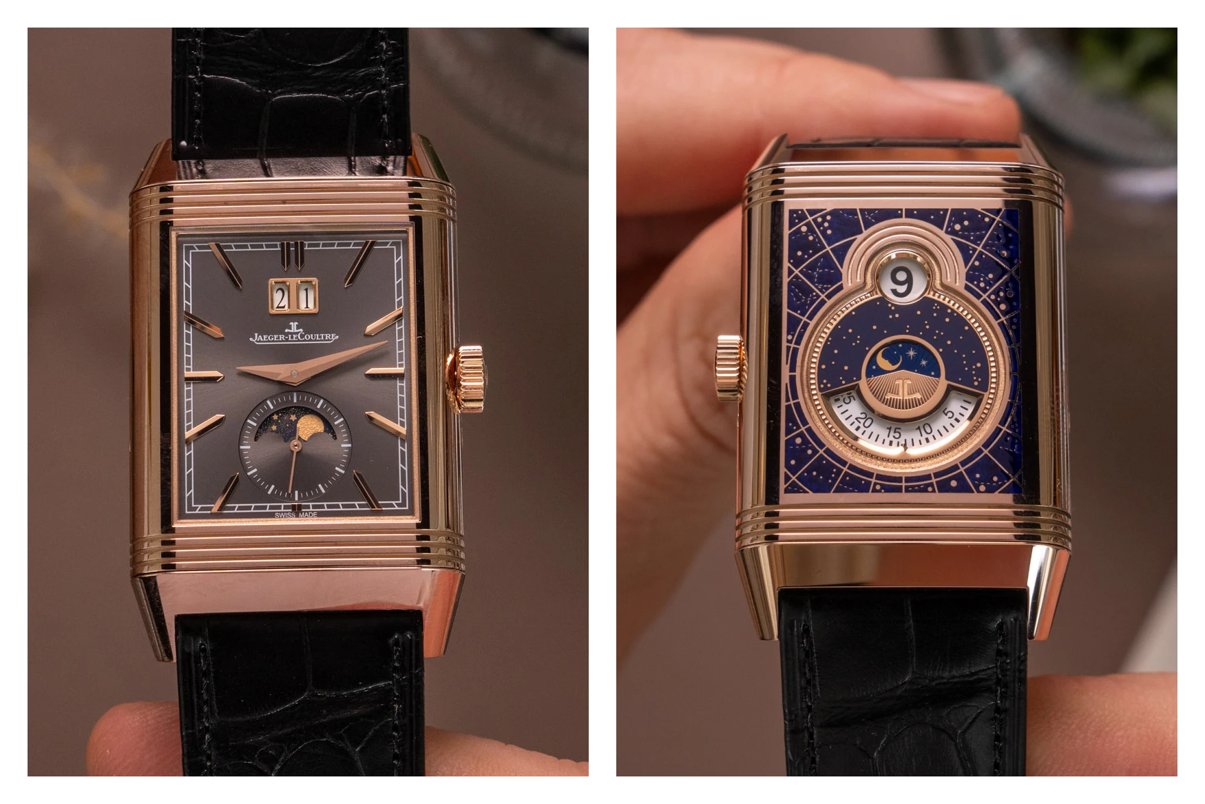 Jaeger LeCoultre Reverso Tribute Nonantieme Enamel front and back