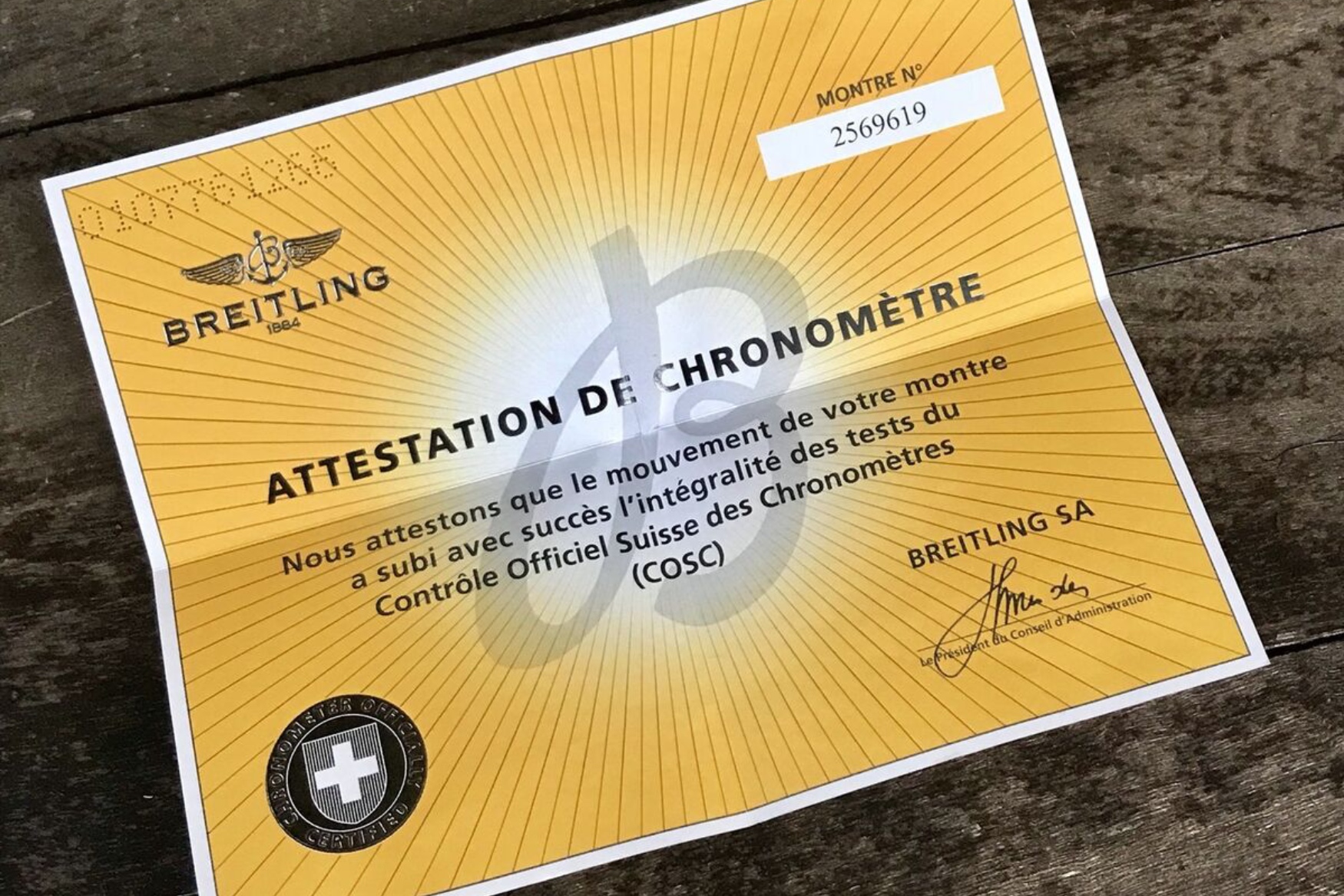 breitling COSC