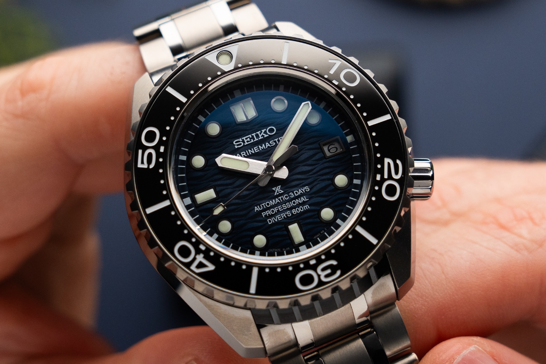 Seiko Prospex Marinemaster Professional SLA081 dial close-up