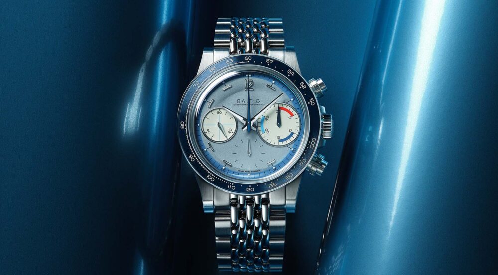 The Baltic Scalegraph x Tour Auto packages racing blues in a new water-resistant case