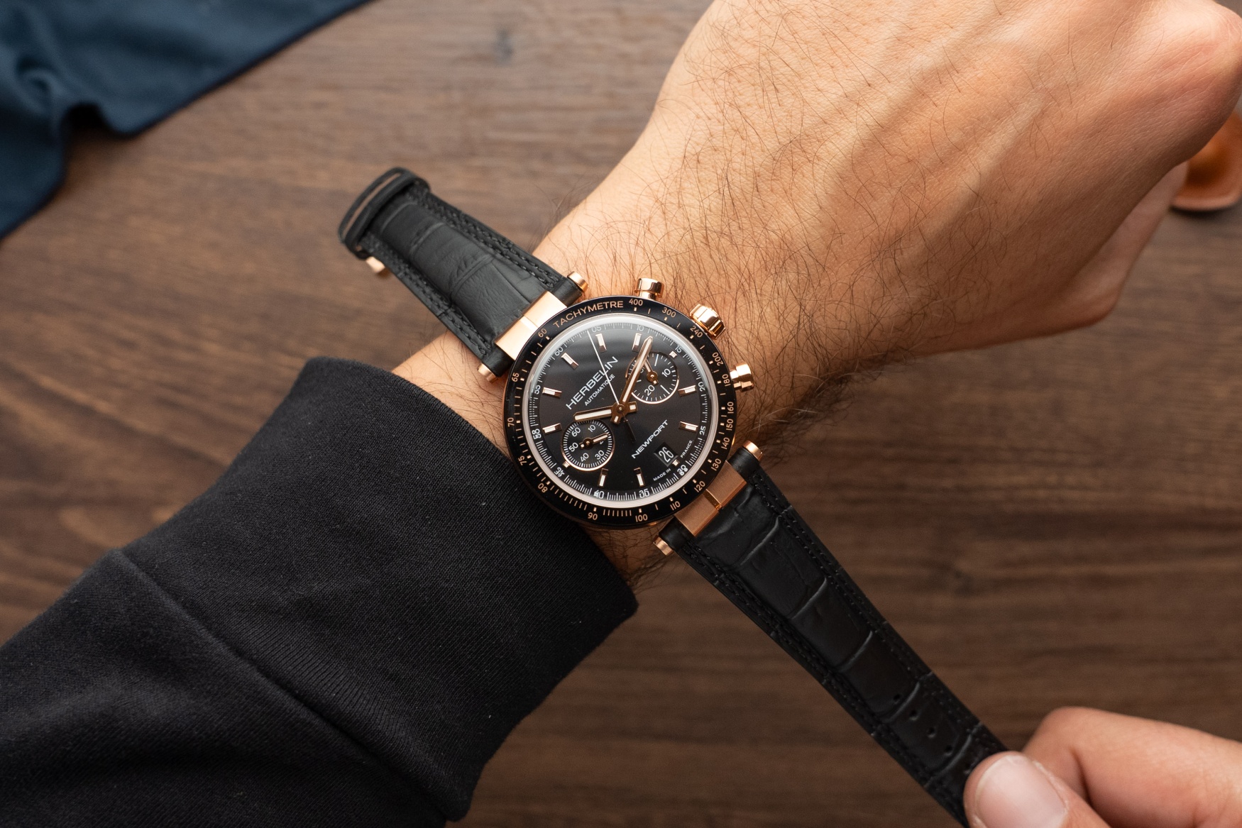 herbelin newport heritage chronograph wrist