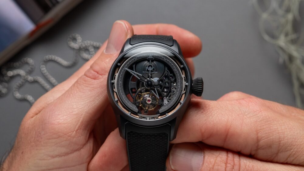 IWC goes shockingly complicated with the Shock Absorber Tourbillon Skeleton XPL (live pics)