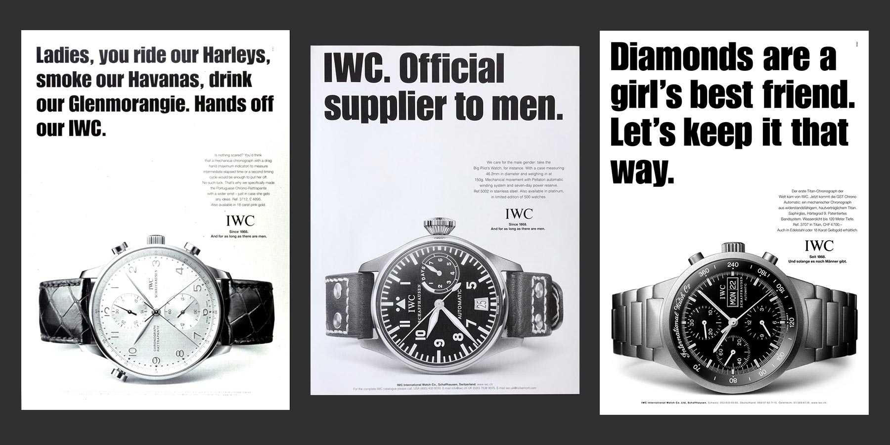 IWC sexist ads 2000s