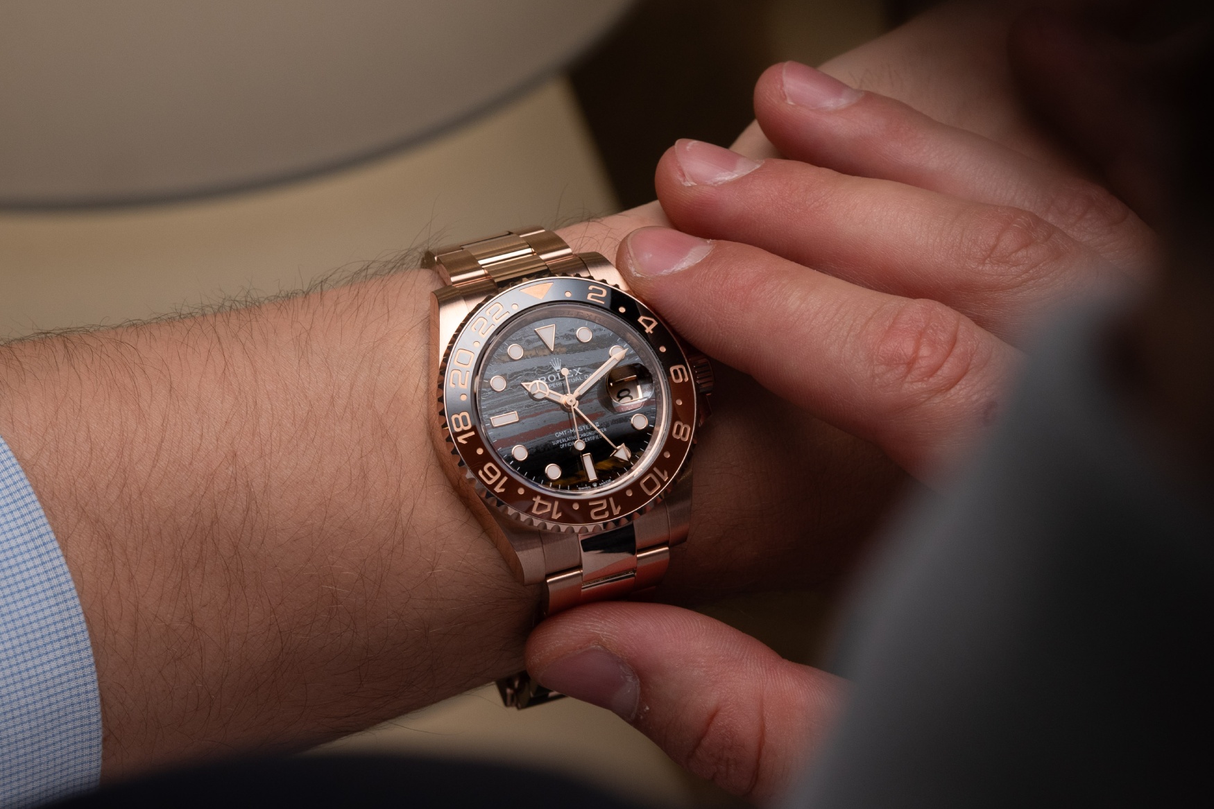 rolex gmt master ii tiger iron wrist