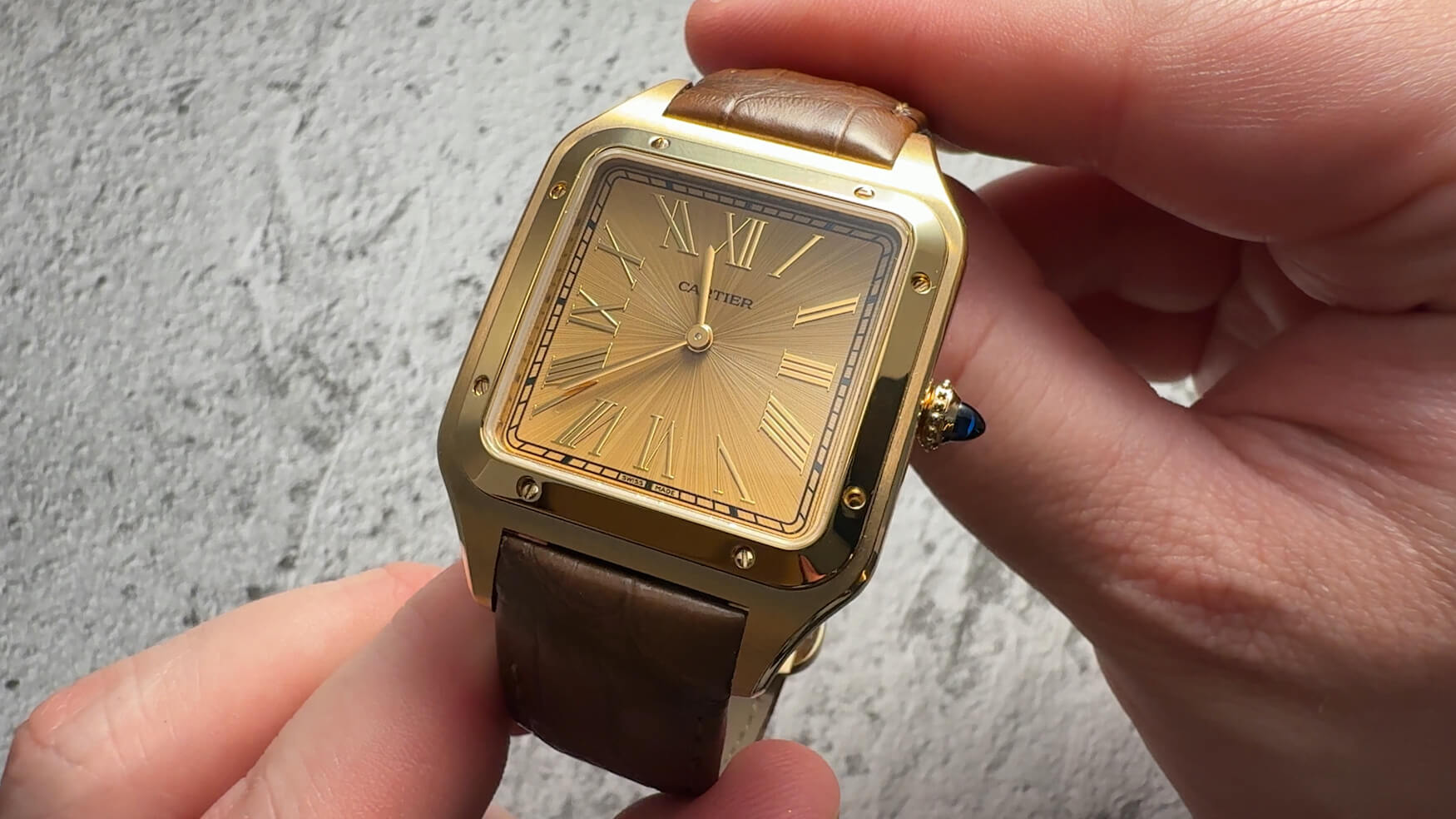 Cartier Santos Dumont Wood Dial Yellow Gold 1
