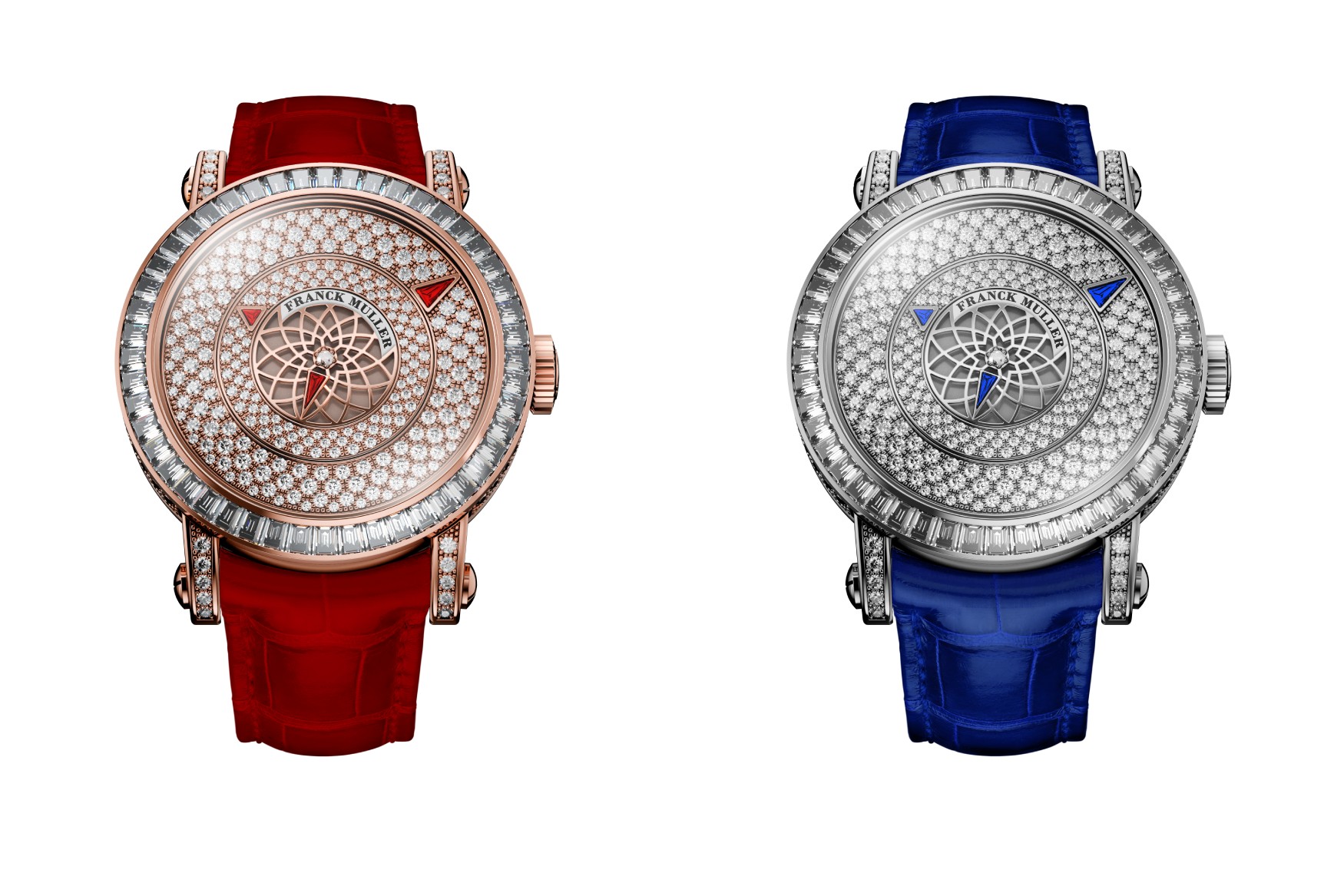 Franck Muller Round Triple Mystery baguette ruby sapphire