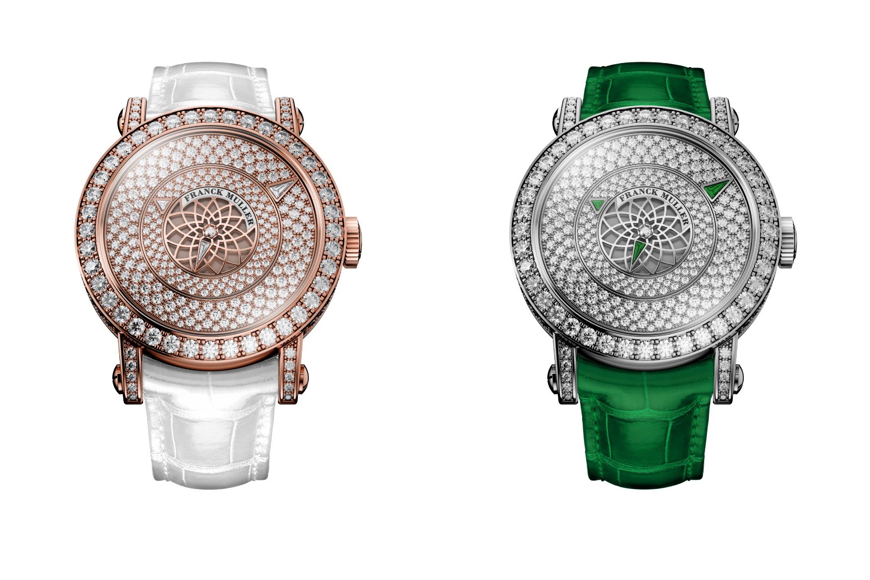 Franck Muller Round Triple Mystery brilliant diamond green