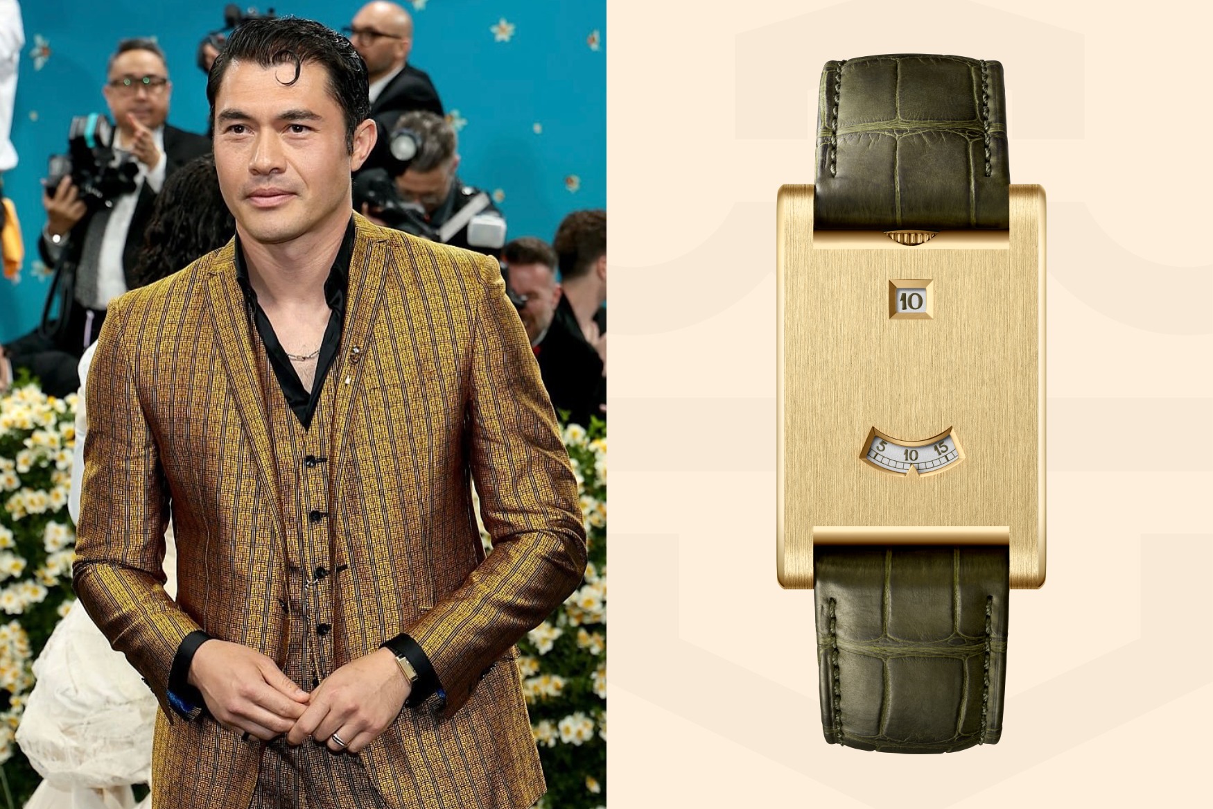Henry Golding Cartier Privé Tank à Guichets