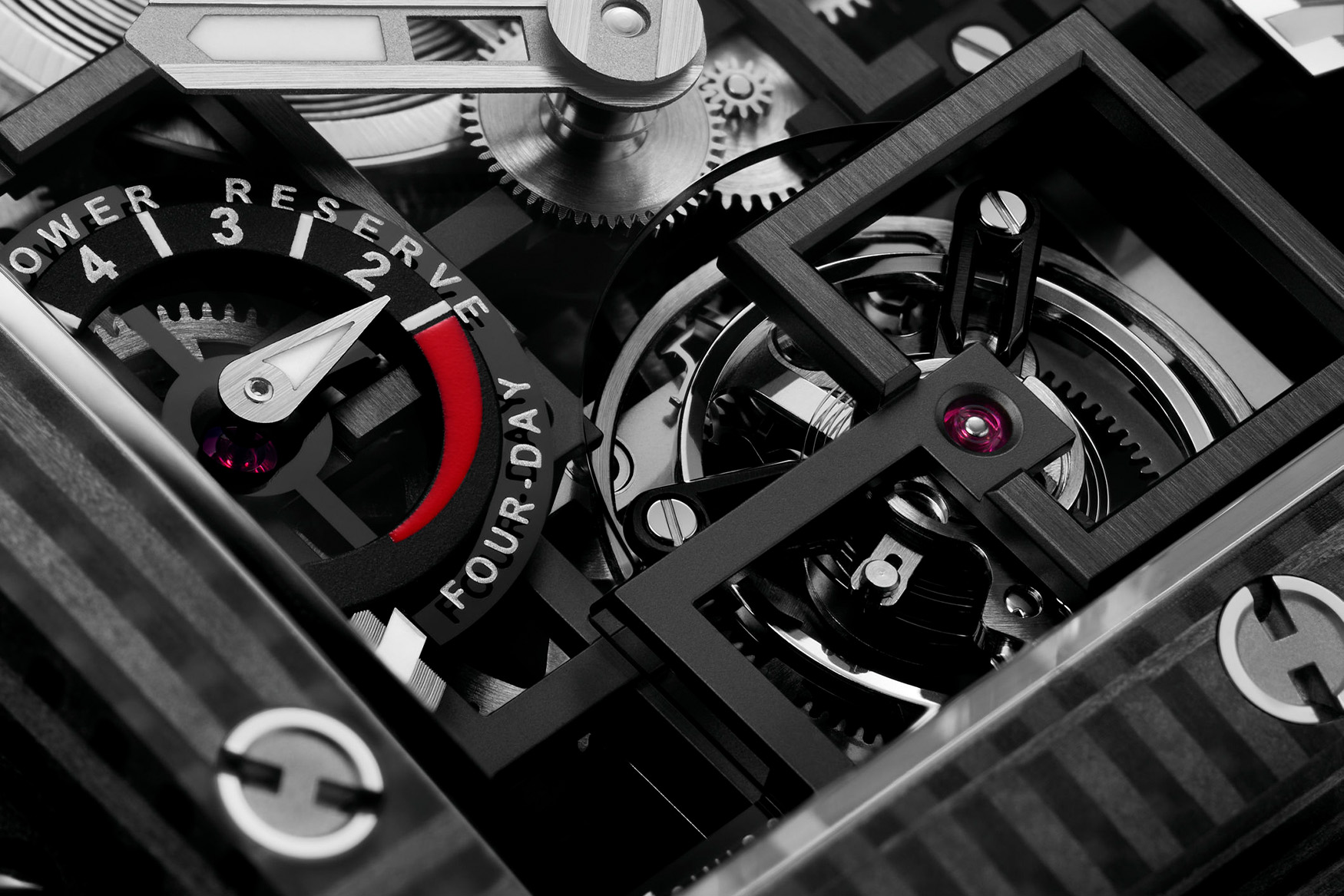 Hublot Square Bang Tourbillon 4 Day movement