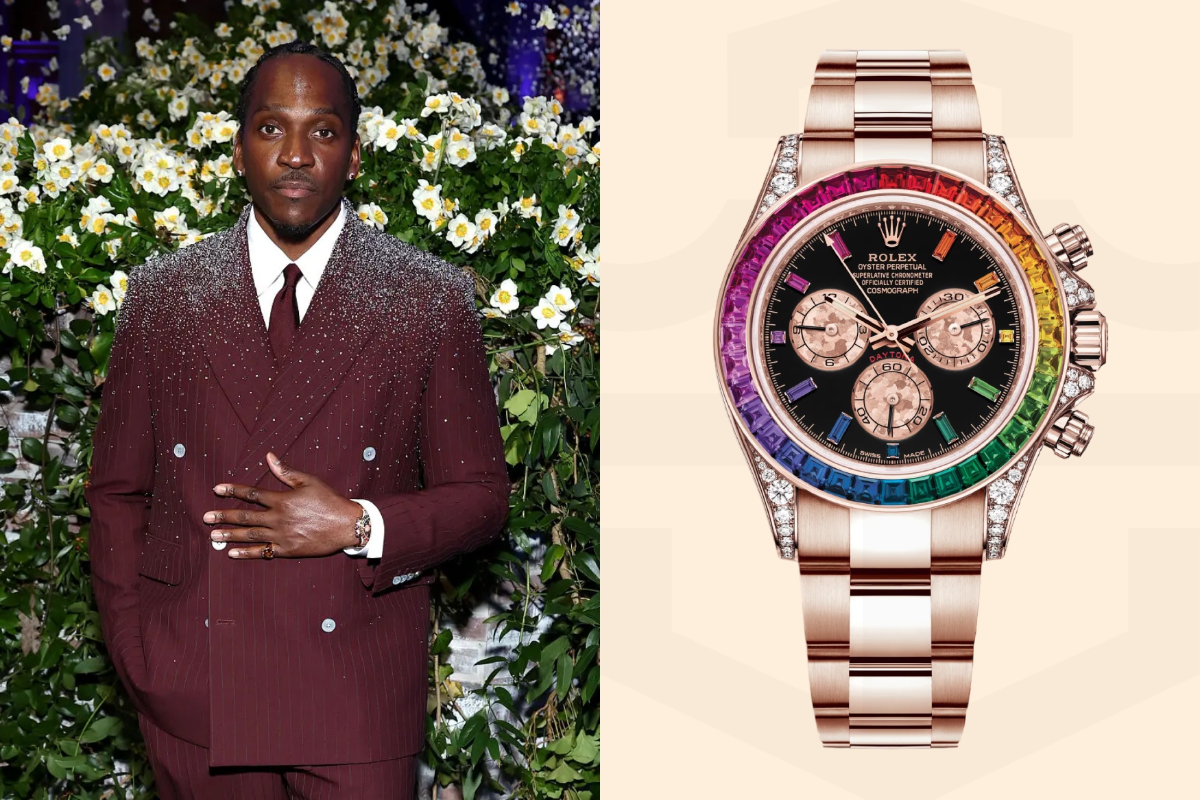 Pusha T Rolex Cosmograph Daytona Rainbow