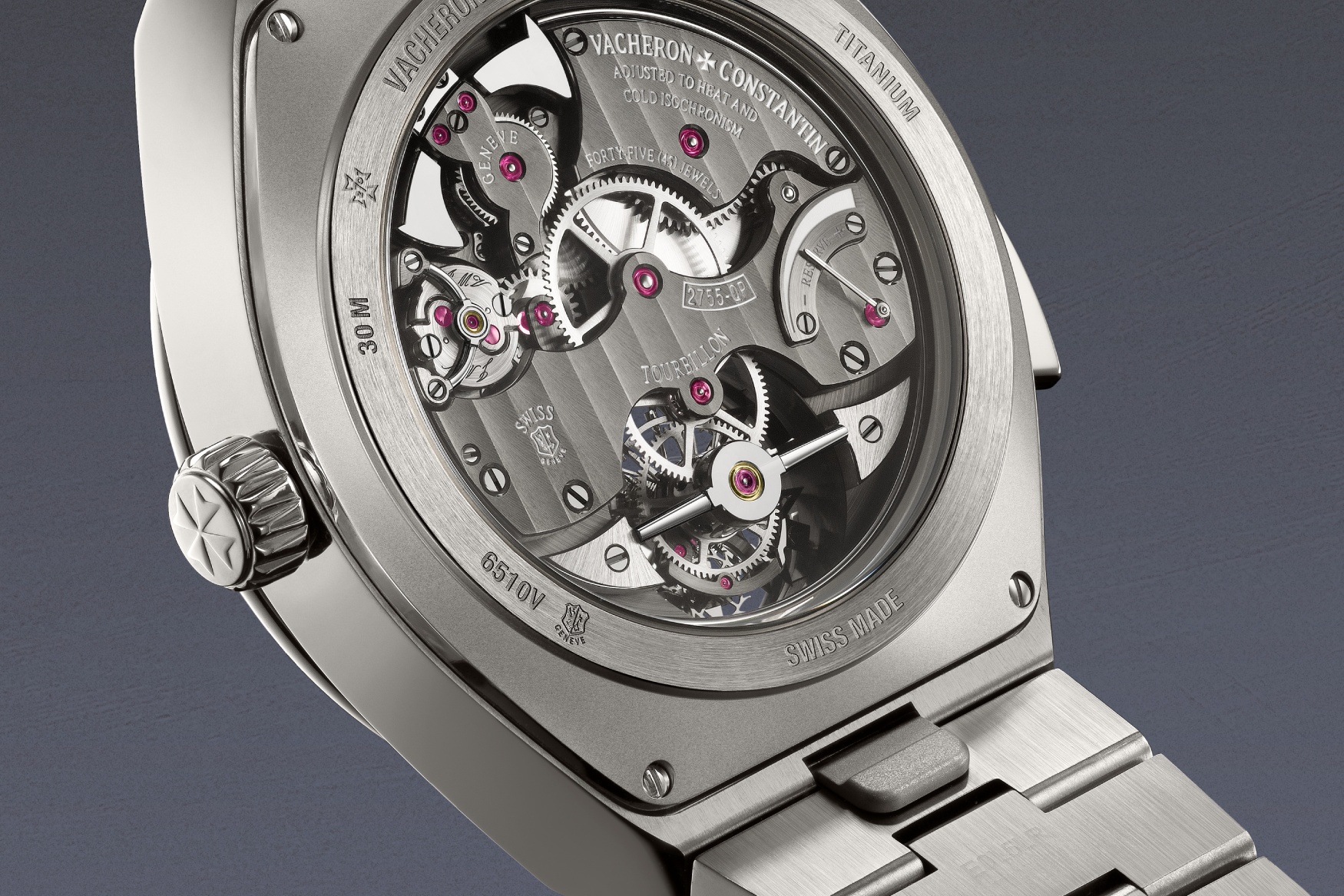 Vacheron Constantin Overseas Grand Complication Openface caseback closeup