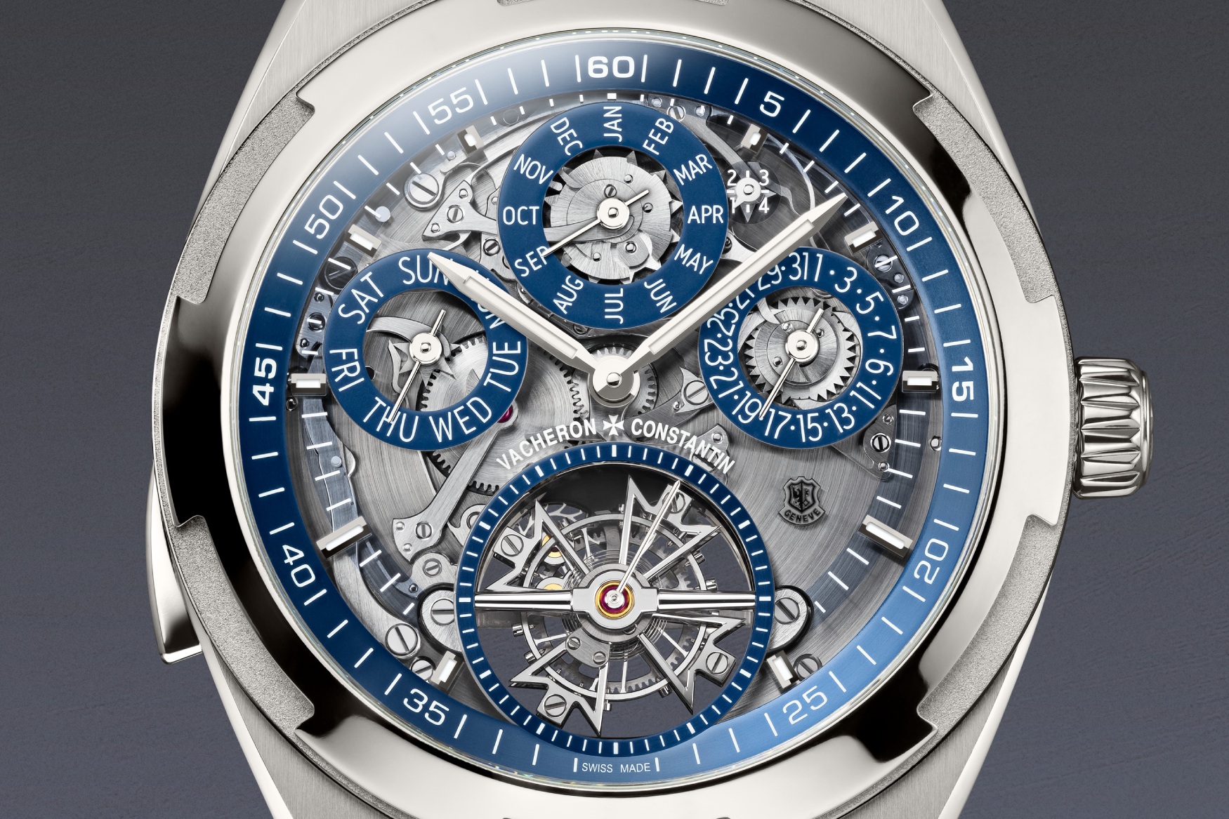 Vacheron Constantin Overseas Grand Complication Openface dial closeup
