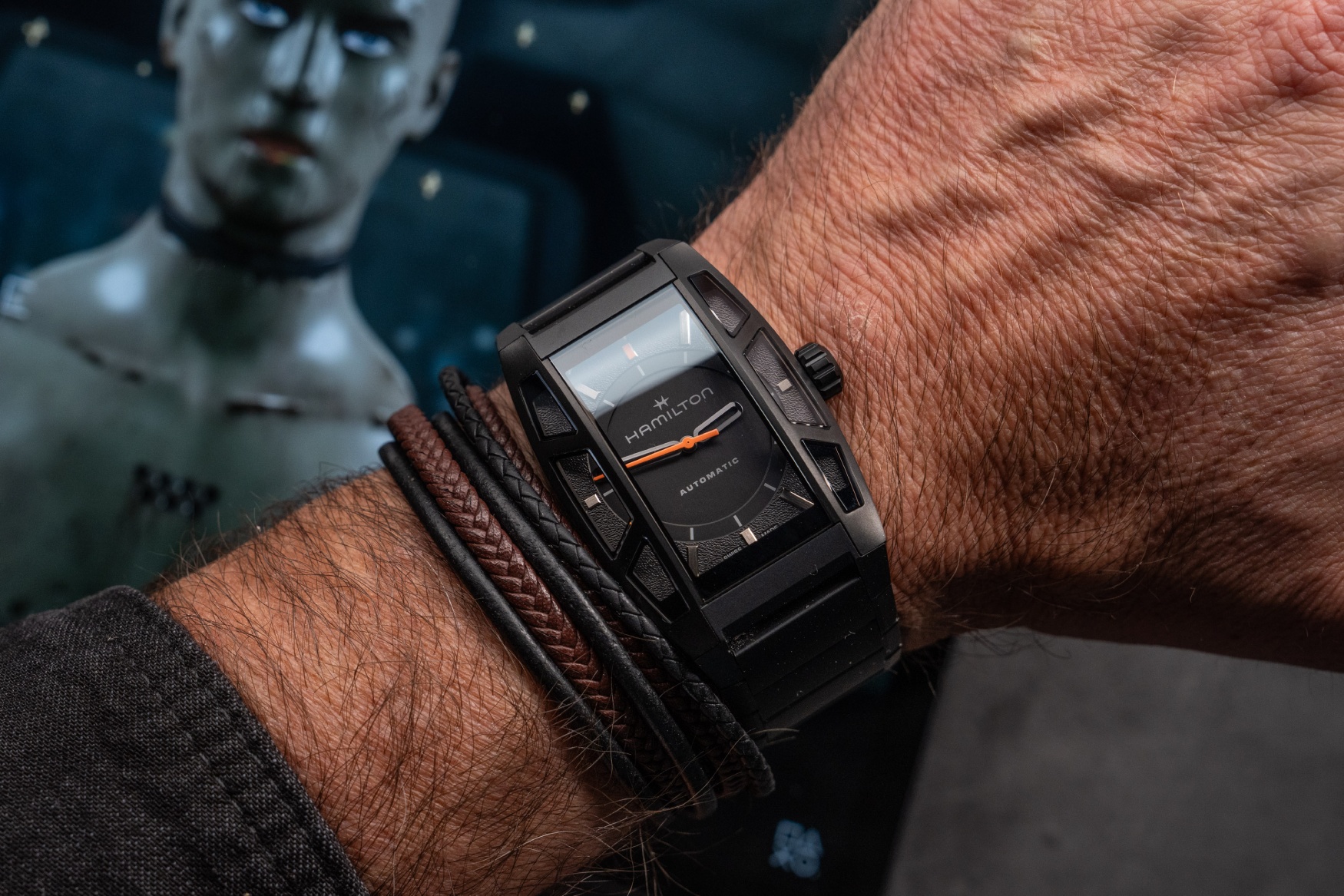 Hamilton American Classic Boulton Death Stranding 2 Limited Edition dial on wrist