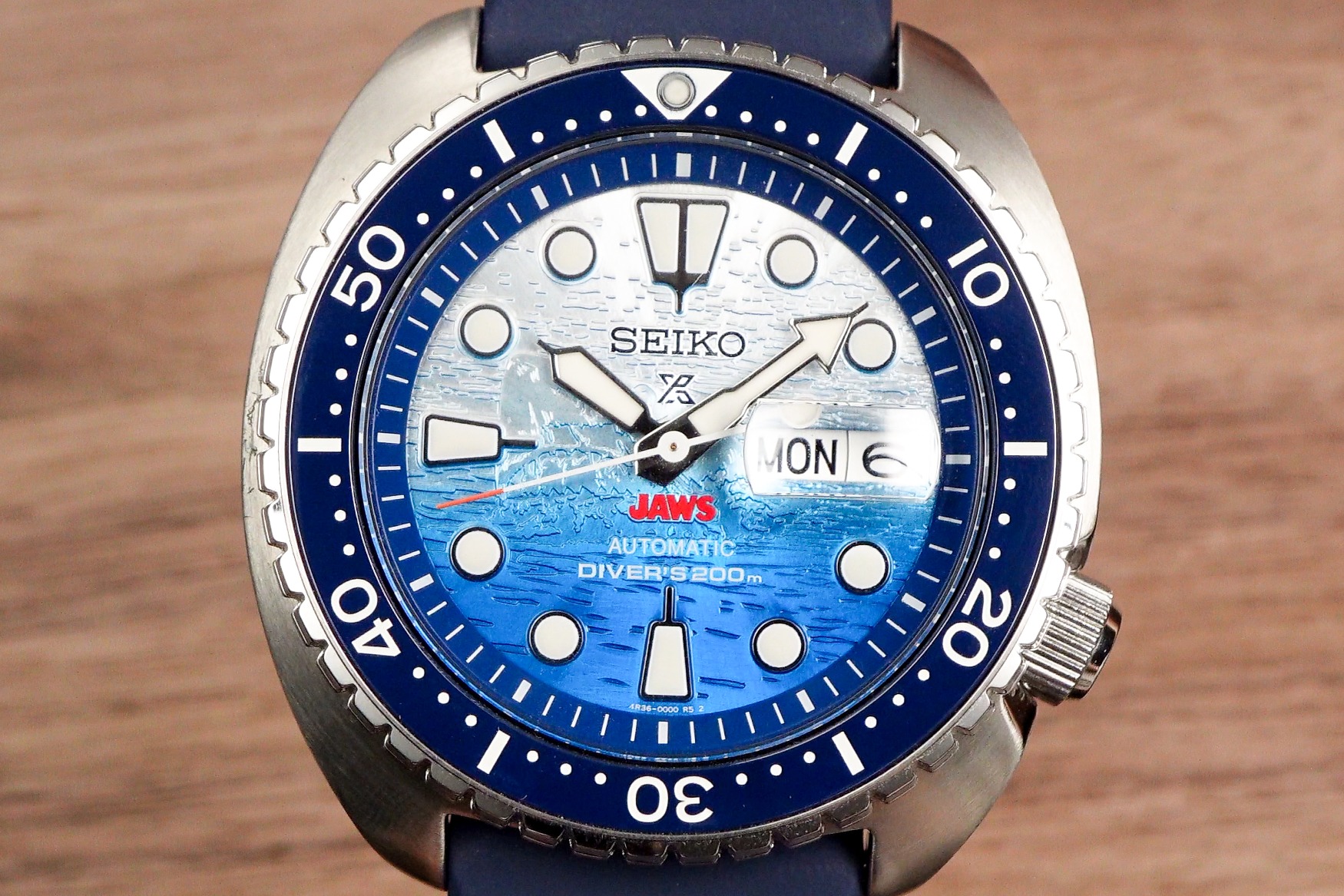 Seiko Prospex SRPL81K Jaws 50th Anniversary dial