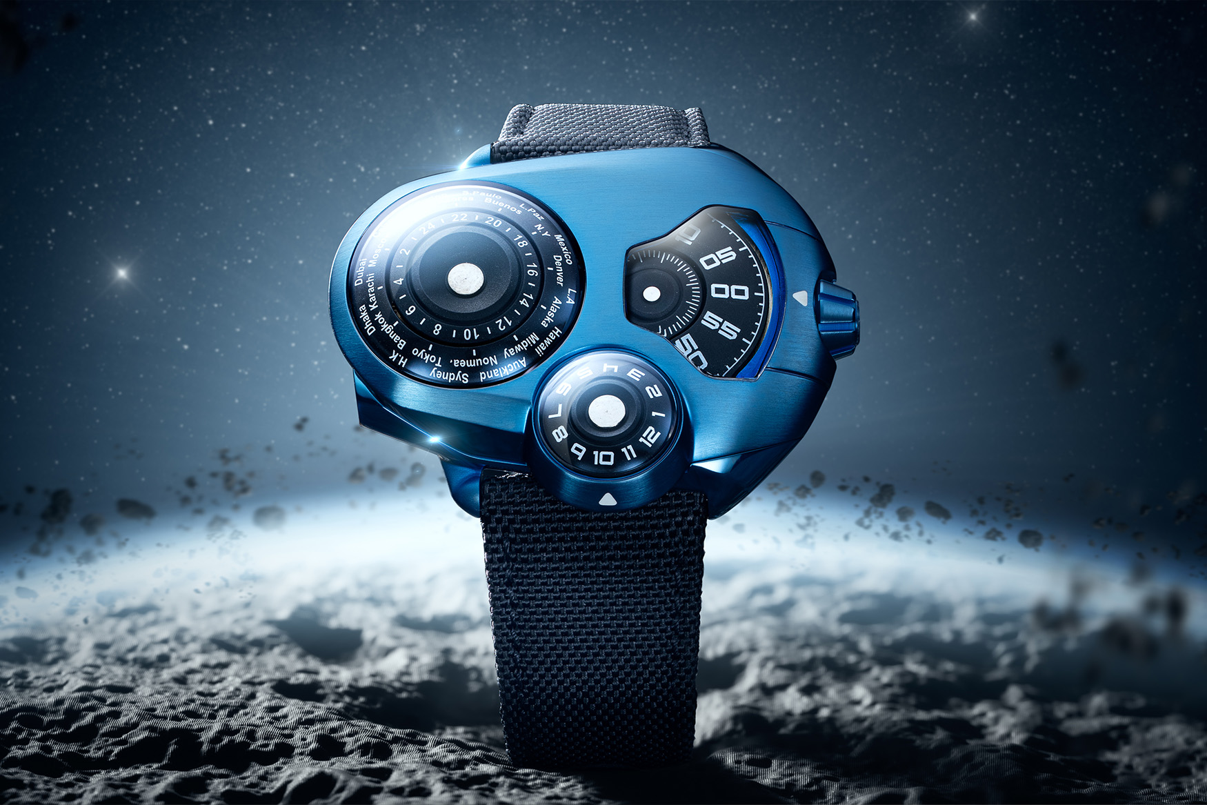 SpaceOne Worldtimer Blue