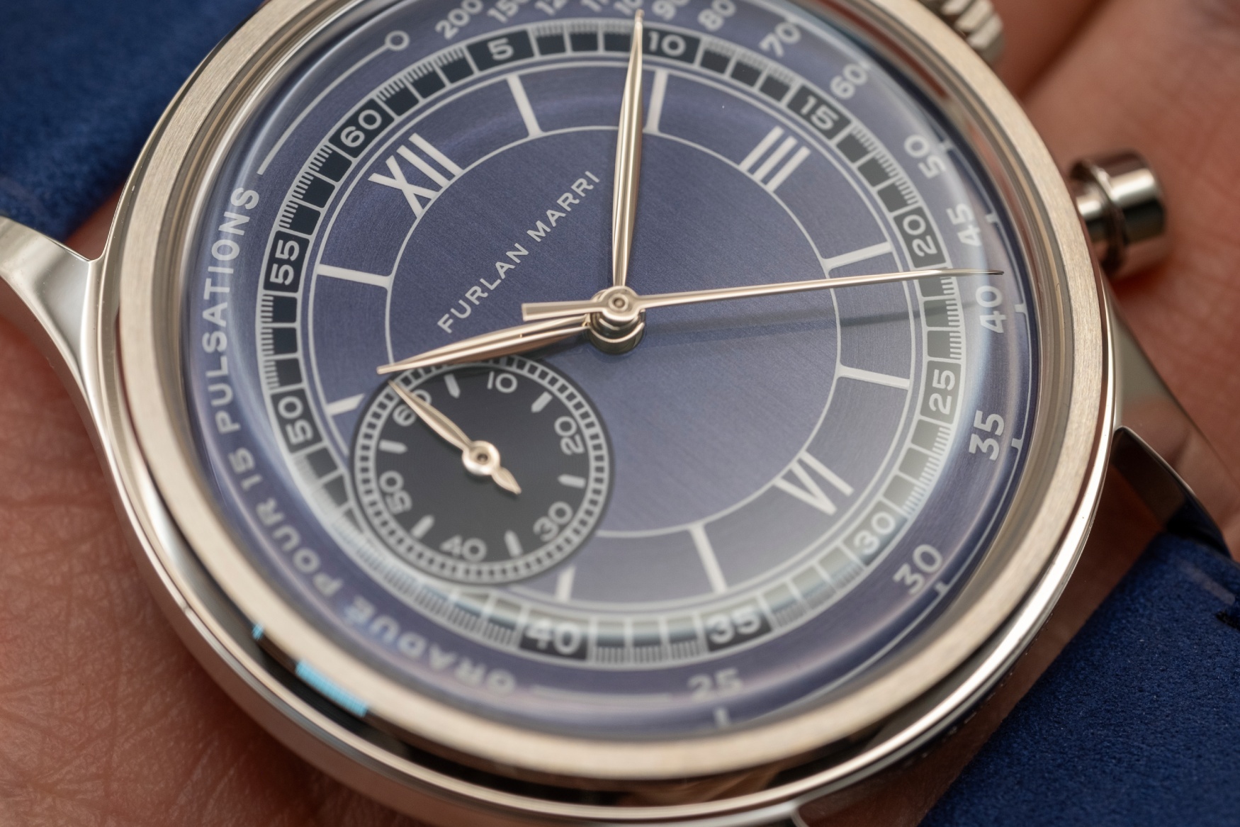 Furlan Marri Mechaquartz Ardesia Blu Dial Close Up