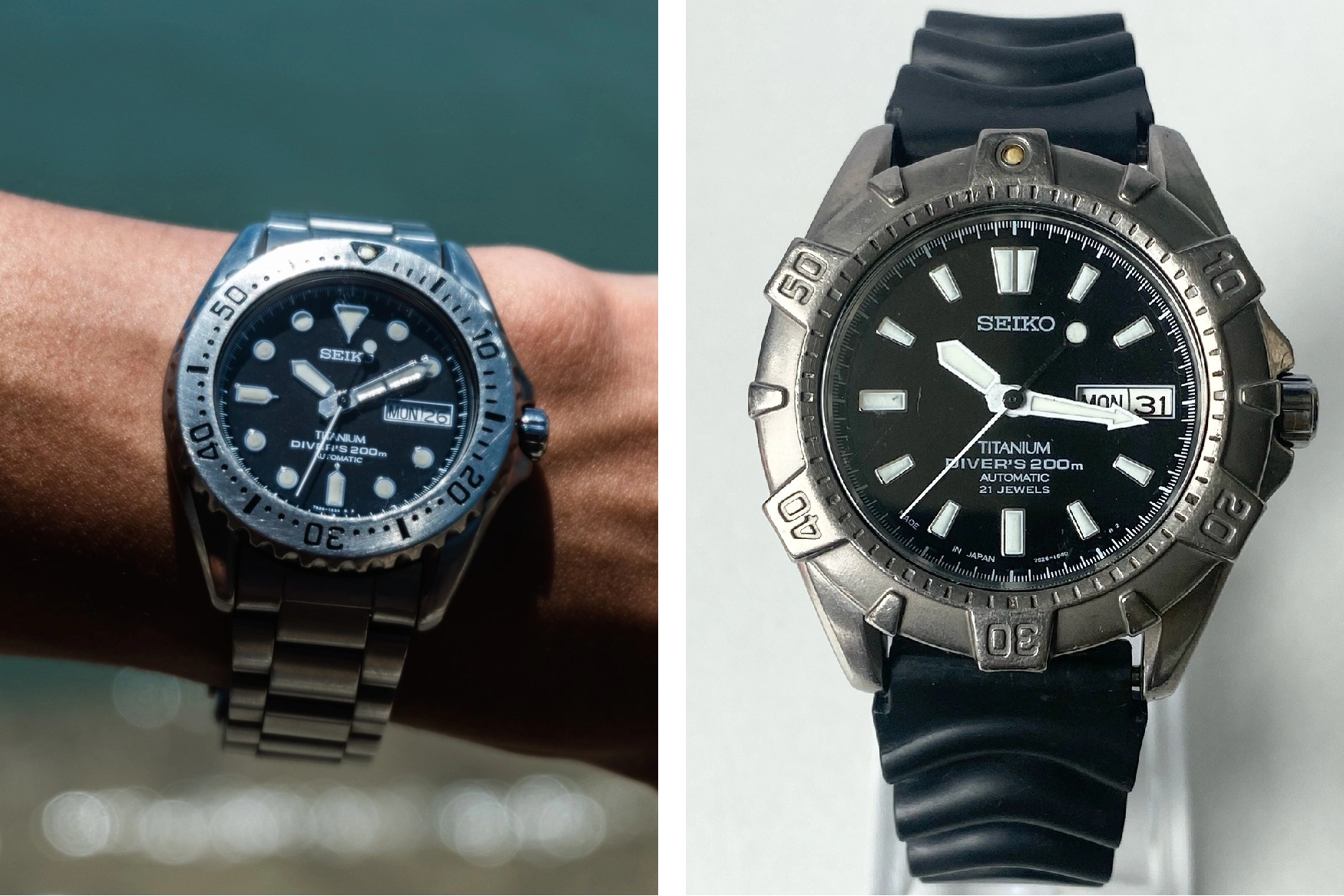 seiko skx403 skx421 titanium combo