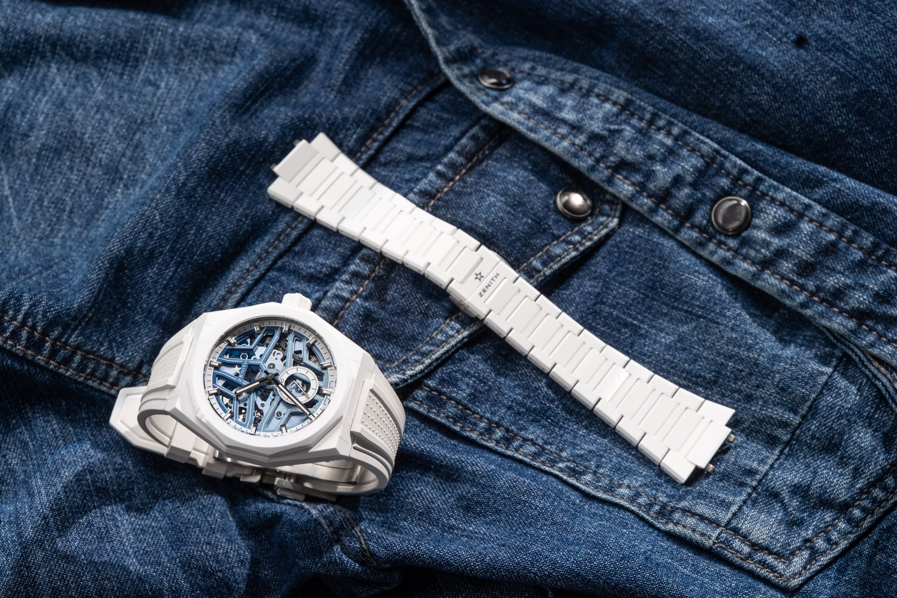 Zenith x Time+Tide Defy Skyline Skeleton White Surfer Ceramic rubber and bracelet