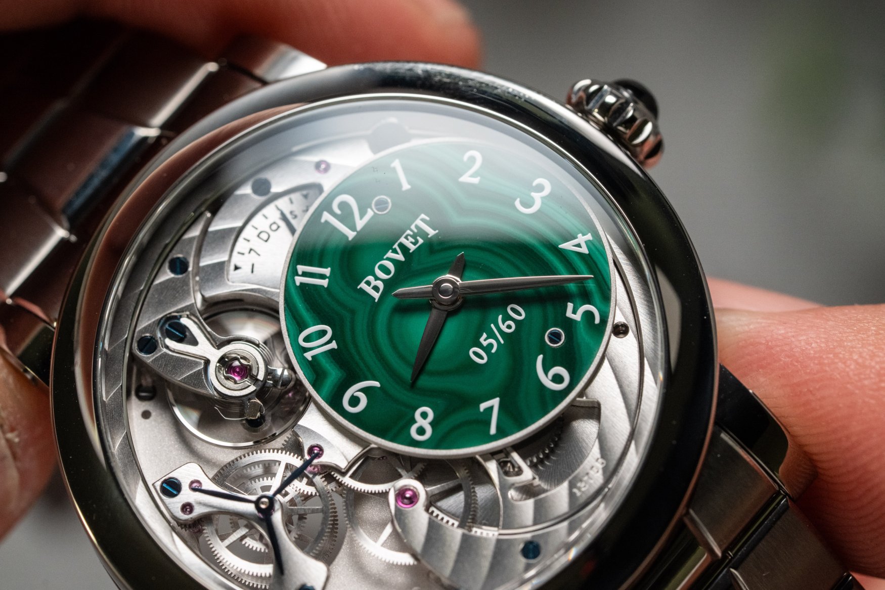 BOVET RECITAL 12 Malachite Dial Close-up