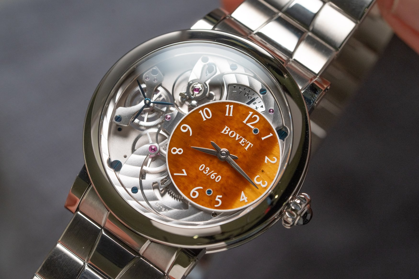 Bovet Recital 12 Tiger Eye Dial Close Up