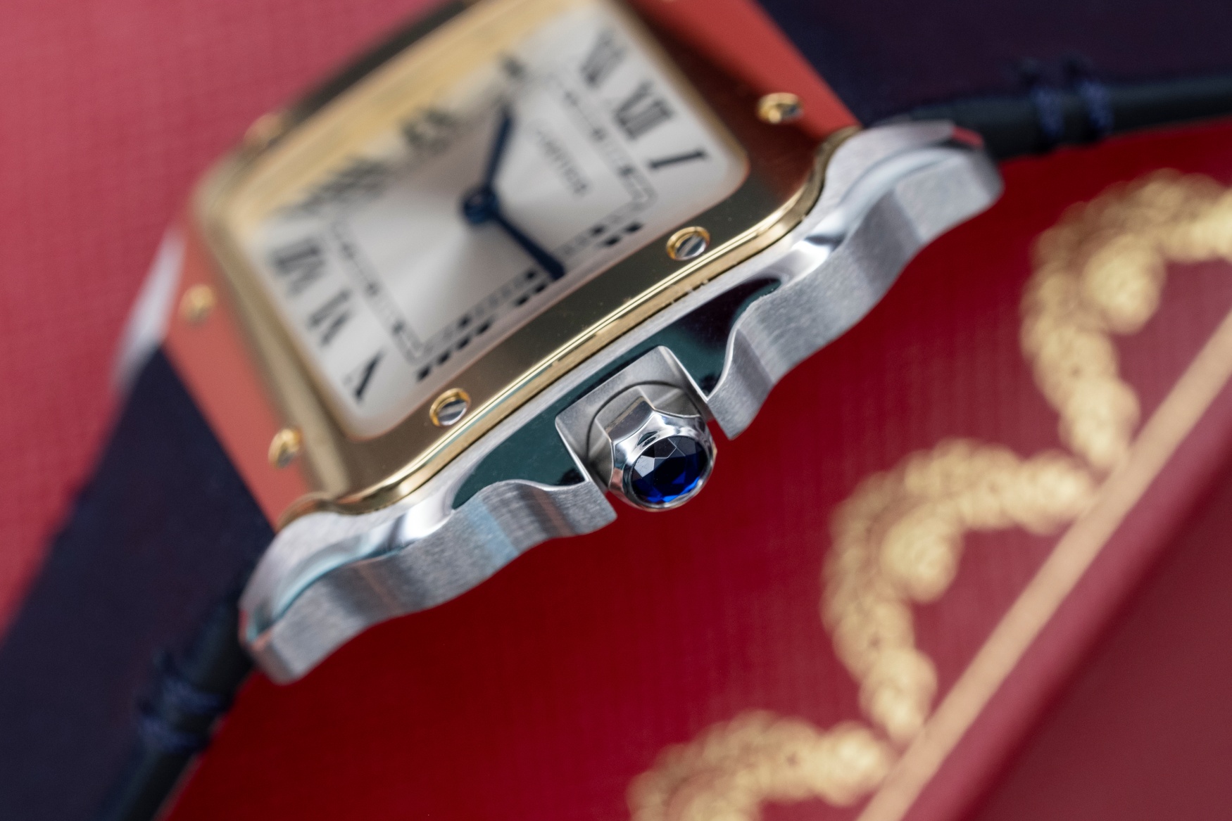 Cartier Santos de Cartie Es Mall Tone Cabochon