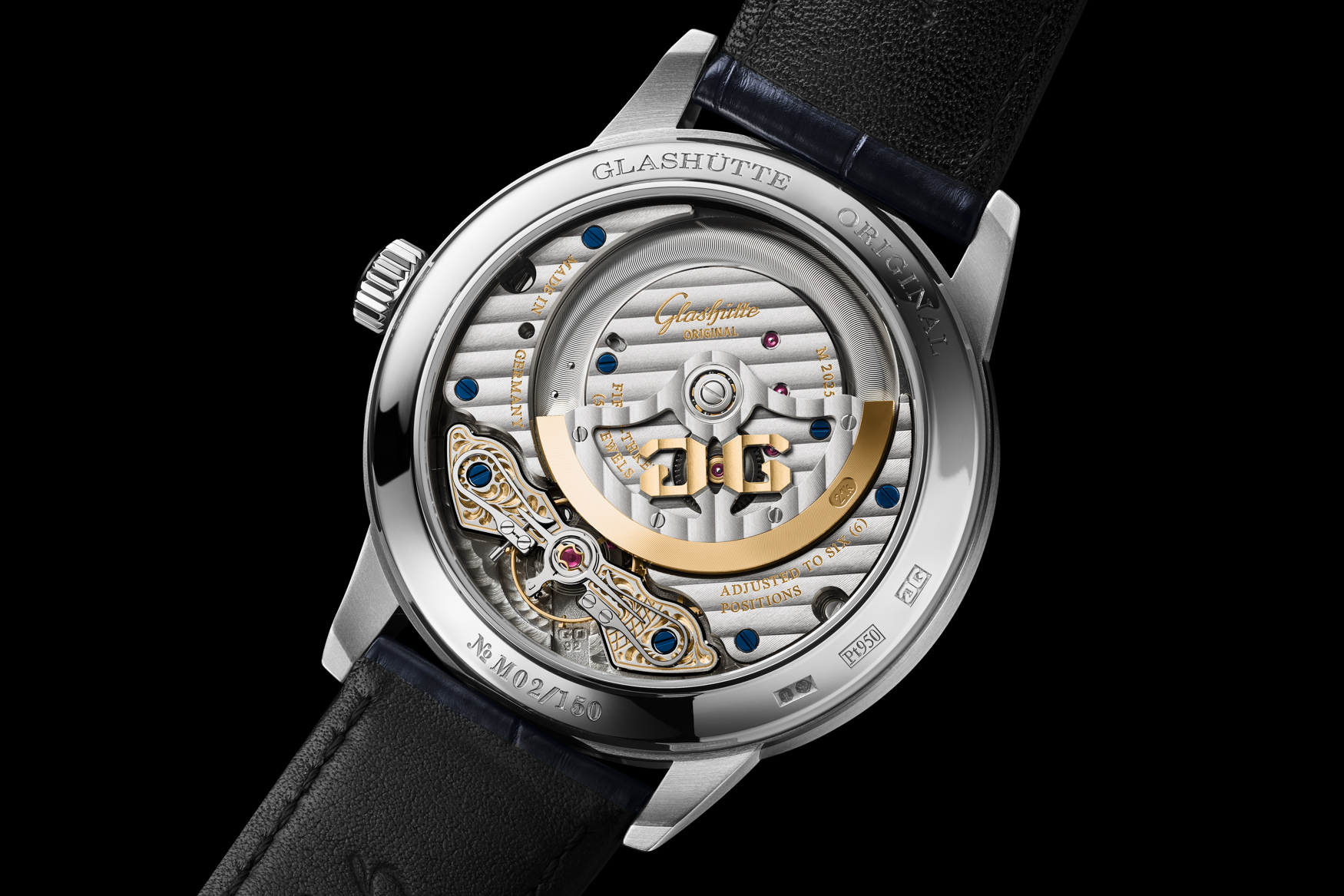 Glashütte original panomatic calendar case back