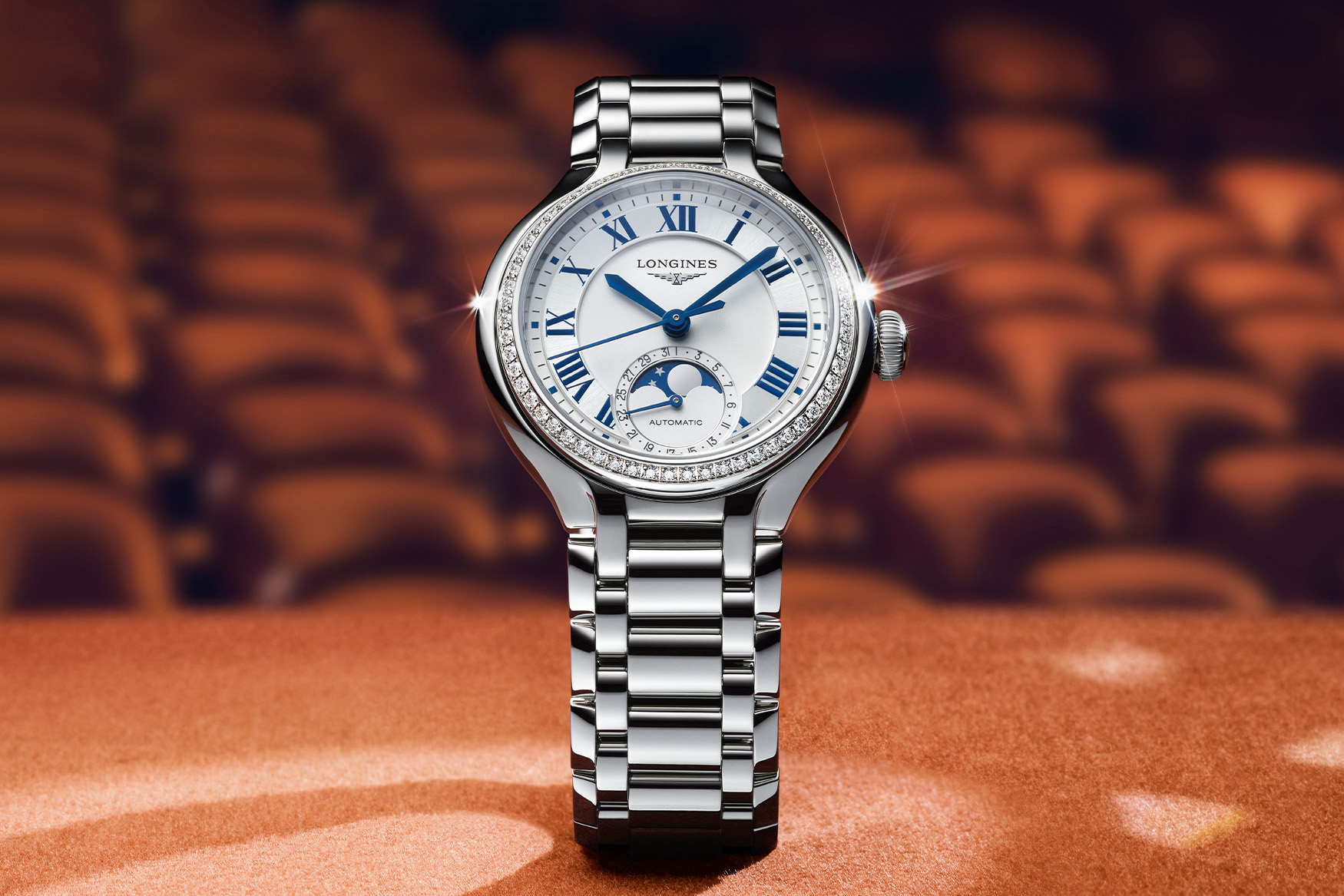 Longines PrimaLuna diamond bezel