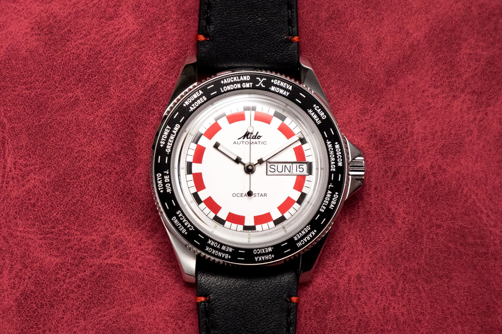 Mid Ocean Star's World Timer Dial Close-up