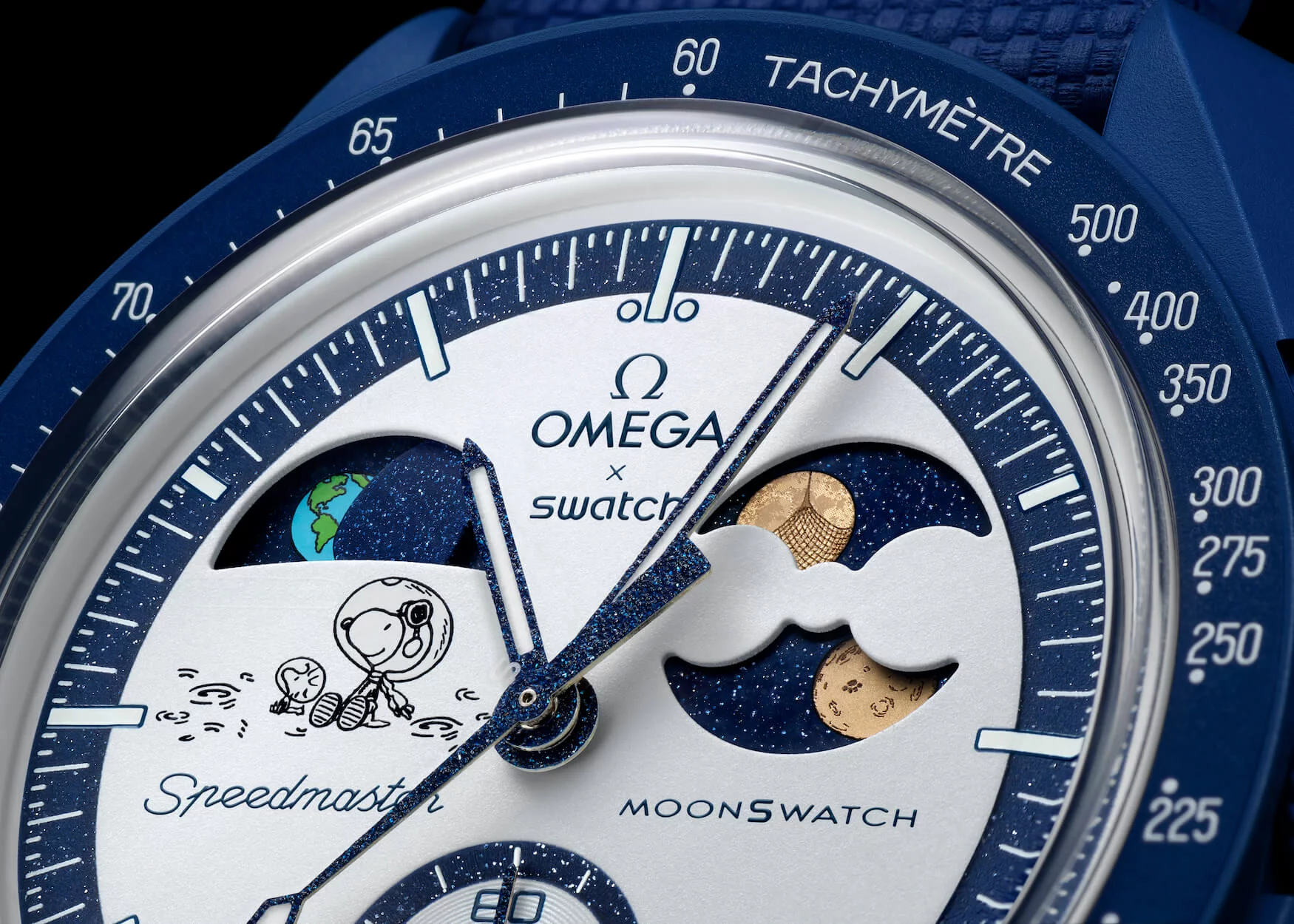 Snoopy × OMEGA × Swatch ミッショントゥームーン Swatch x Omega Mission To Moonphase MoonSwatch 'Snoopy-Black
