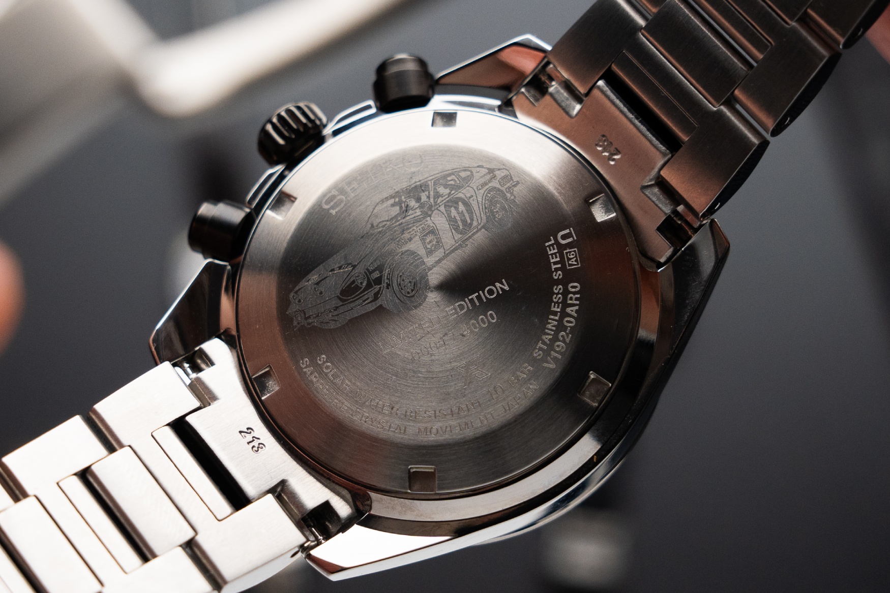 Seiko Prospex Speedtimer Solar Chronograph Datsun 240Z Limited Edition SSC957 caseback