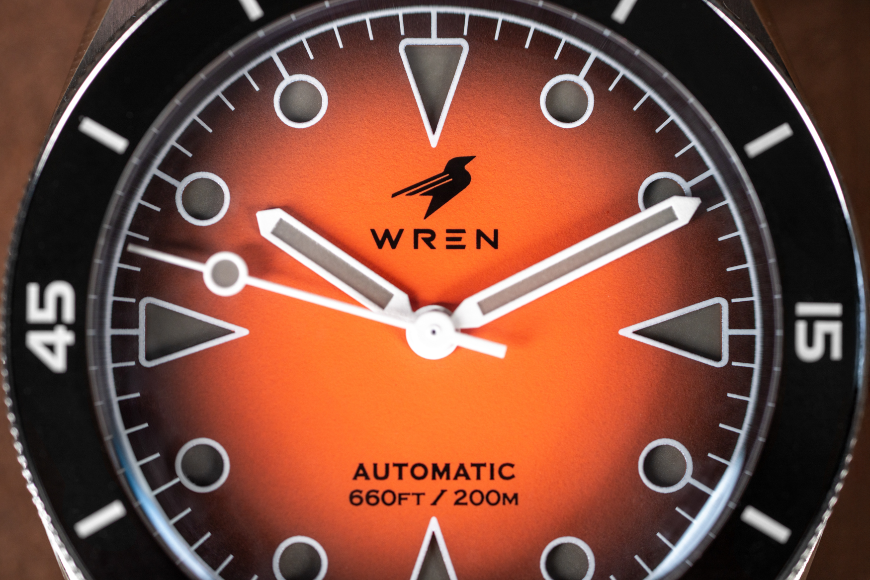 Wren Diver 1 Magma Dial Close-up