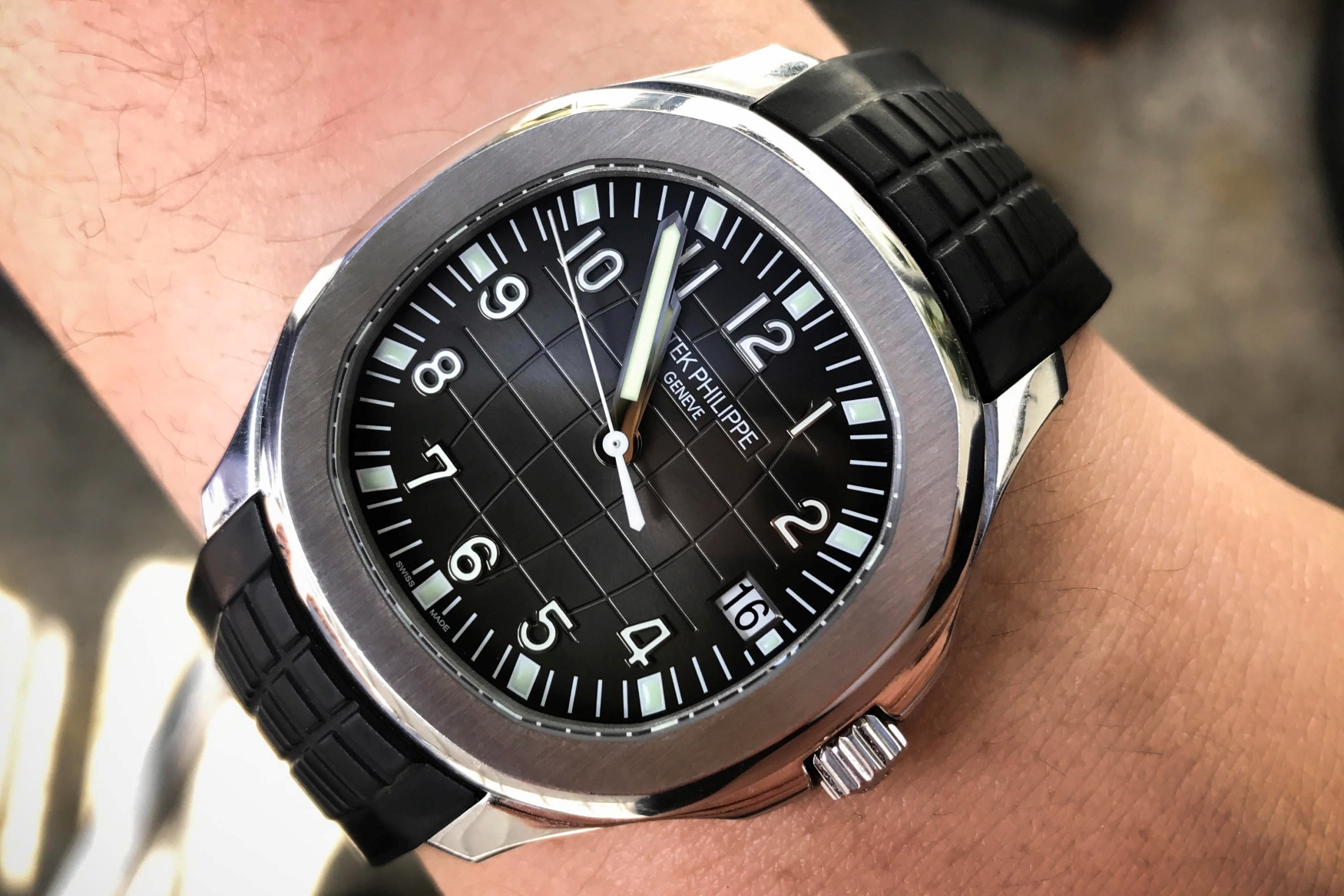 Patek Philippe Aquanote on the wrist