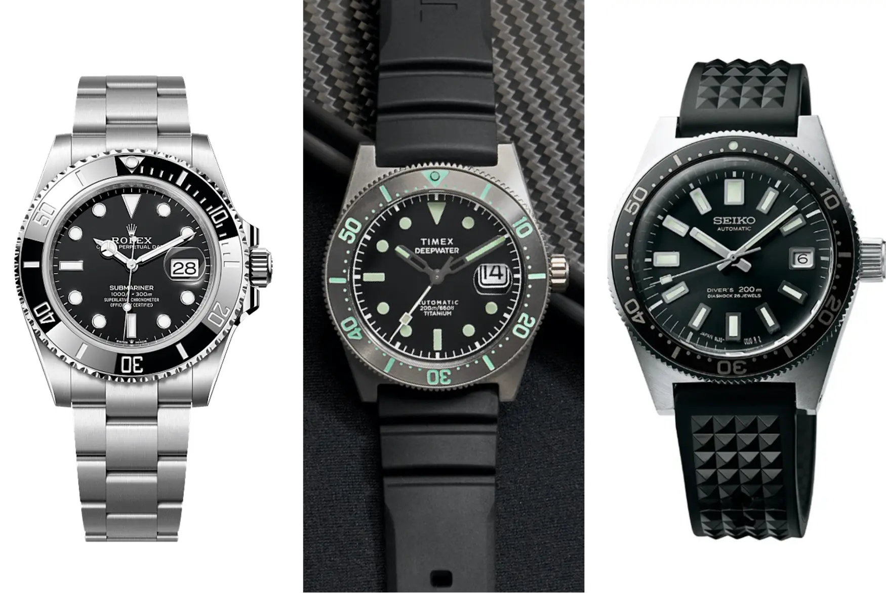 Rolex vs Timex and Seiko Diver