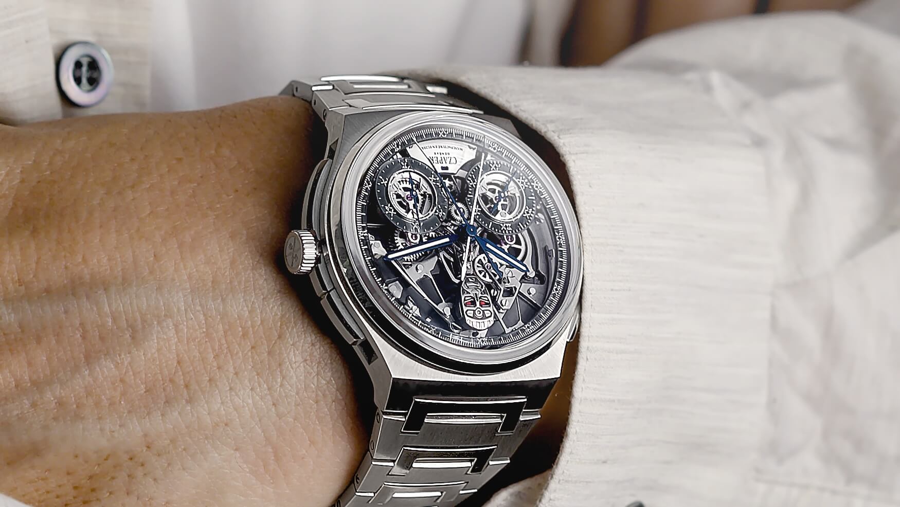 The Czapek Antarctique Rattrapante R.U.R. brings a playful robot animation to a means-business split-seconds chronograph