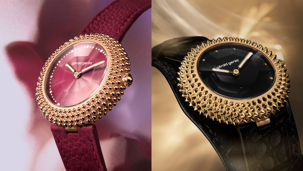 Gérald Genta expands the Gentissima collection with a contrasting pair of studded Oursin showstoppers