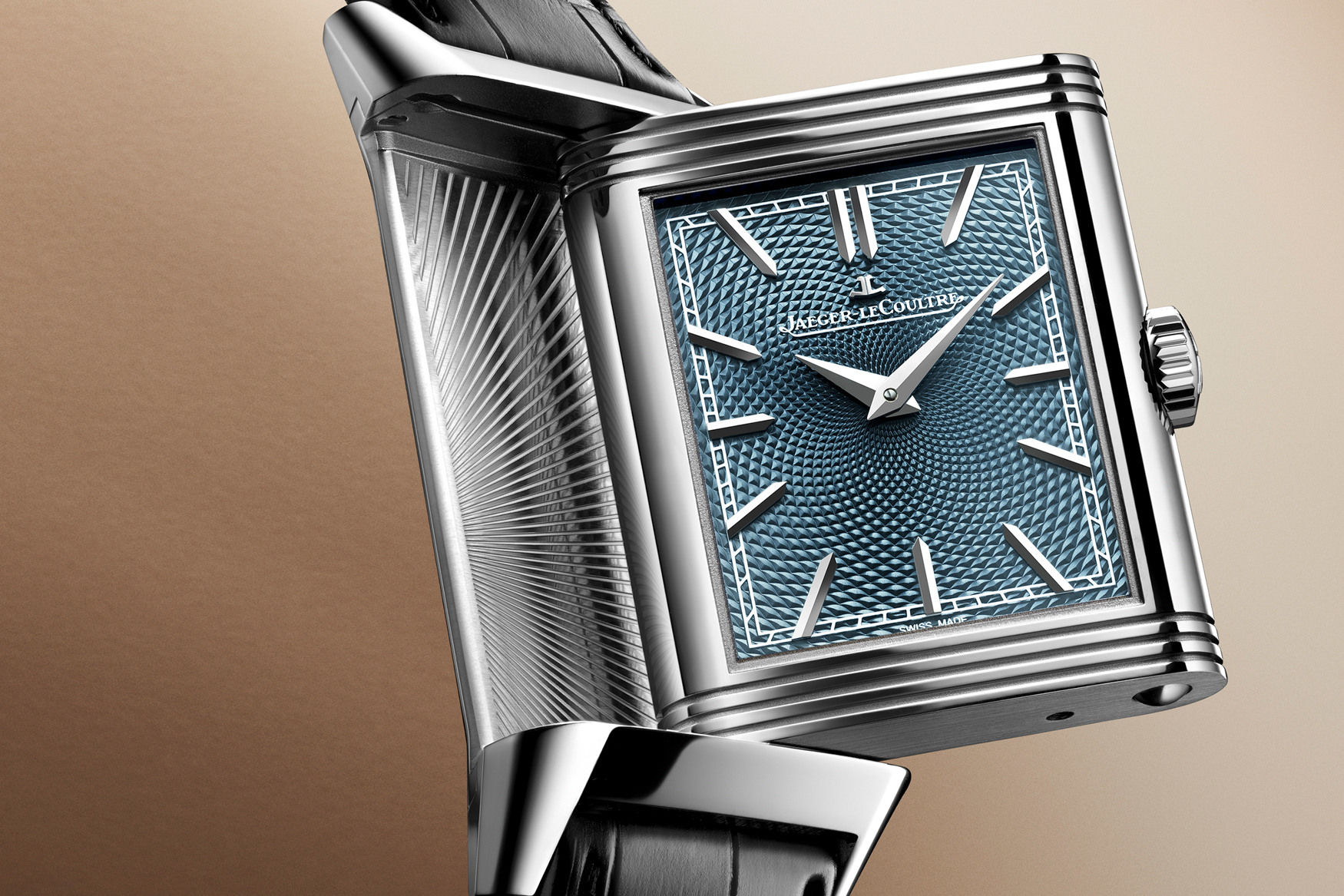 JLC Ruverso Xu Beihong Blue Dial Close Up