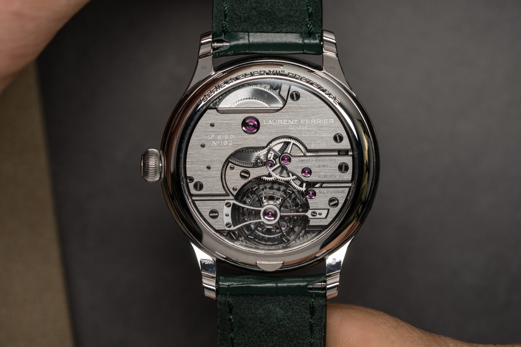 Laurent Ferrier Classic Tourbillon Teal Serie Atelier Case Back