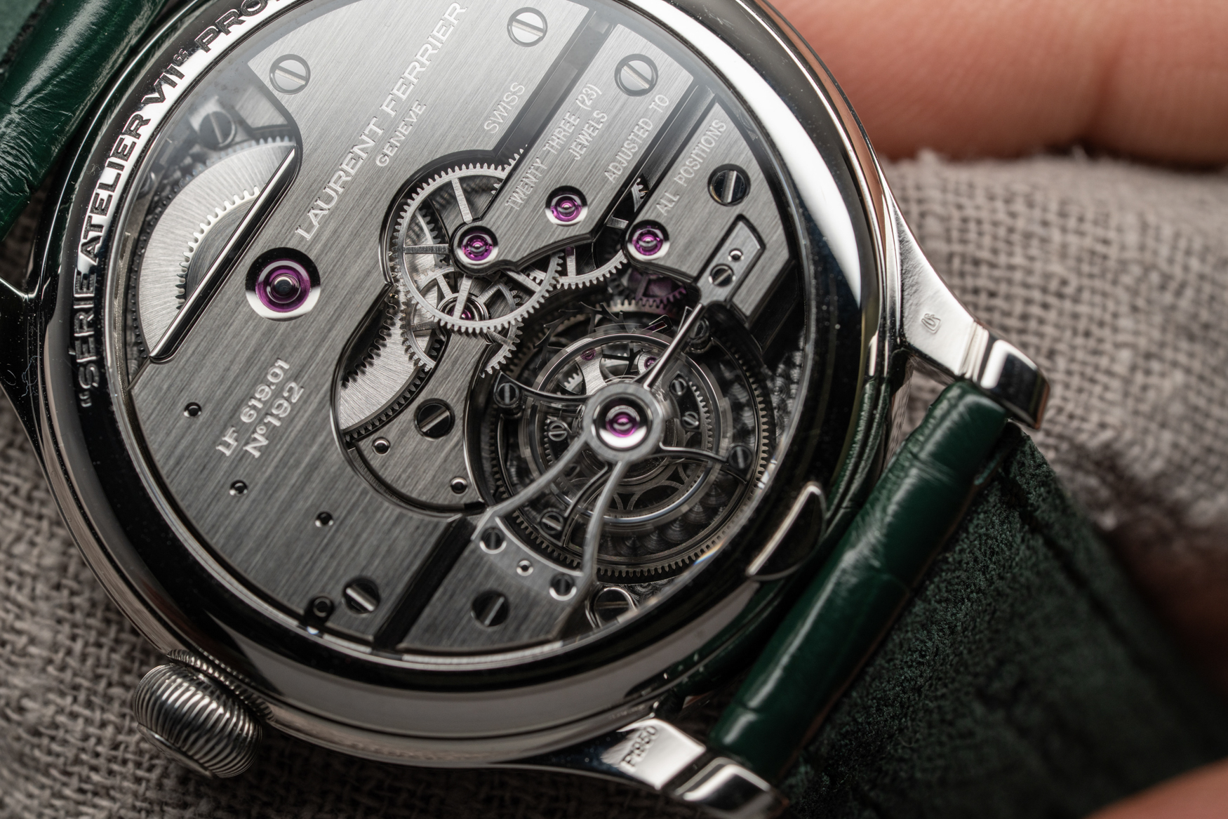 Laurent Ferrier Classic Tourbillon Teal Serie Atelier Movement Close-up