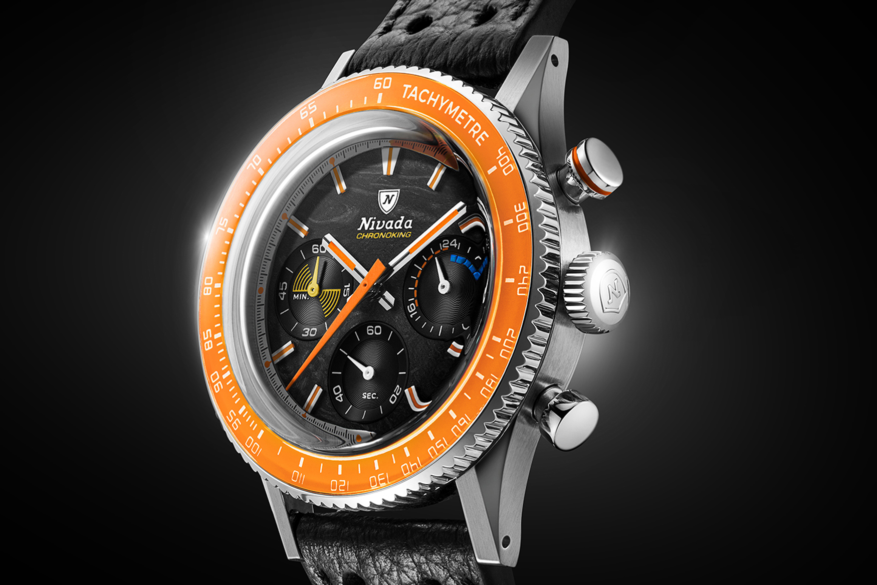 Nivada Grenchen Chronoking Racing Carbon Calan