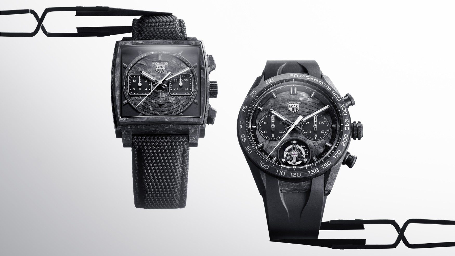 TAG Heuer Carrera Chronograph Tourbillon Extreme Sport TH Carbonspring and Monaco Flyback Chronograph TH Carbonspring feature