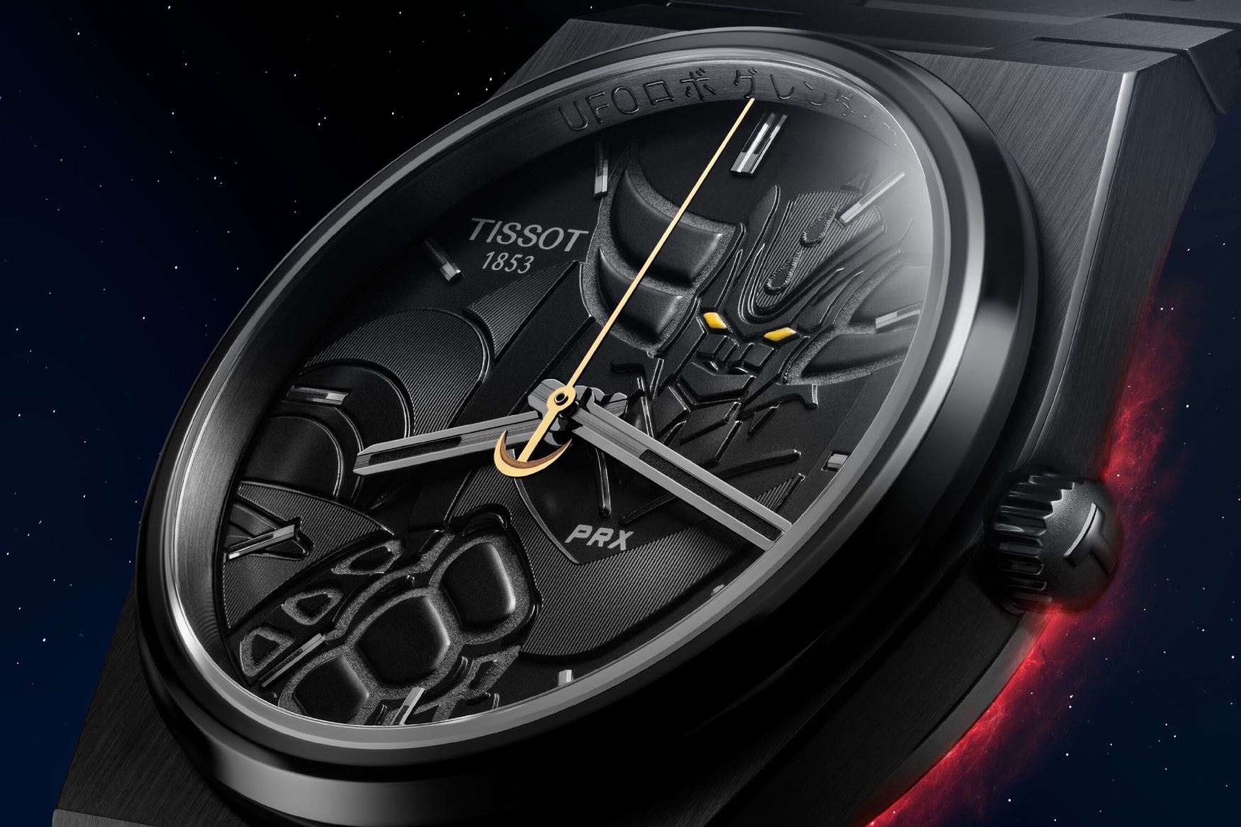 Tissot PRX 40mm UFO Robot Grendizer 50th Anniversary Special Edition dial