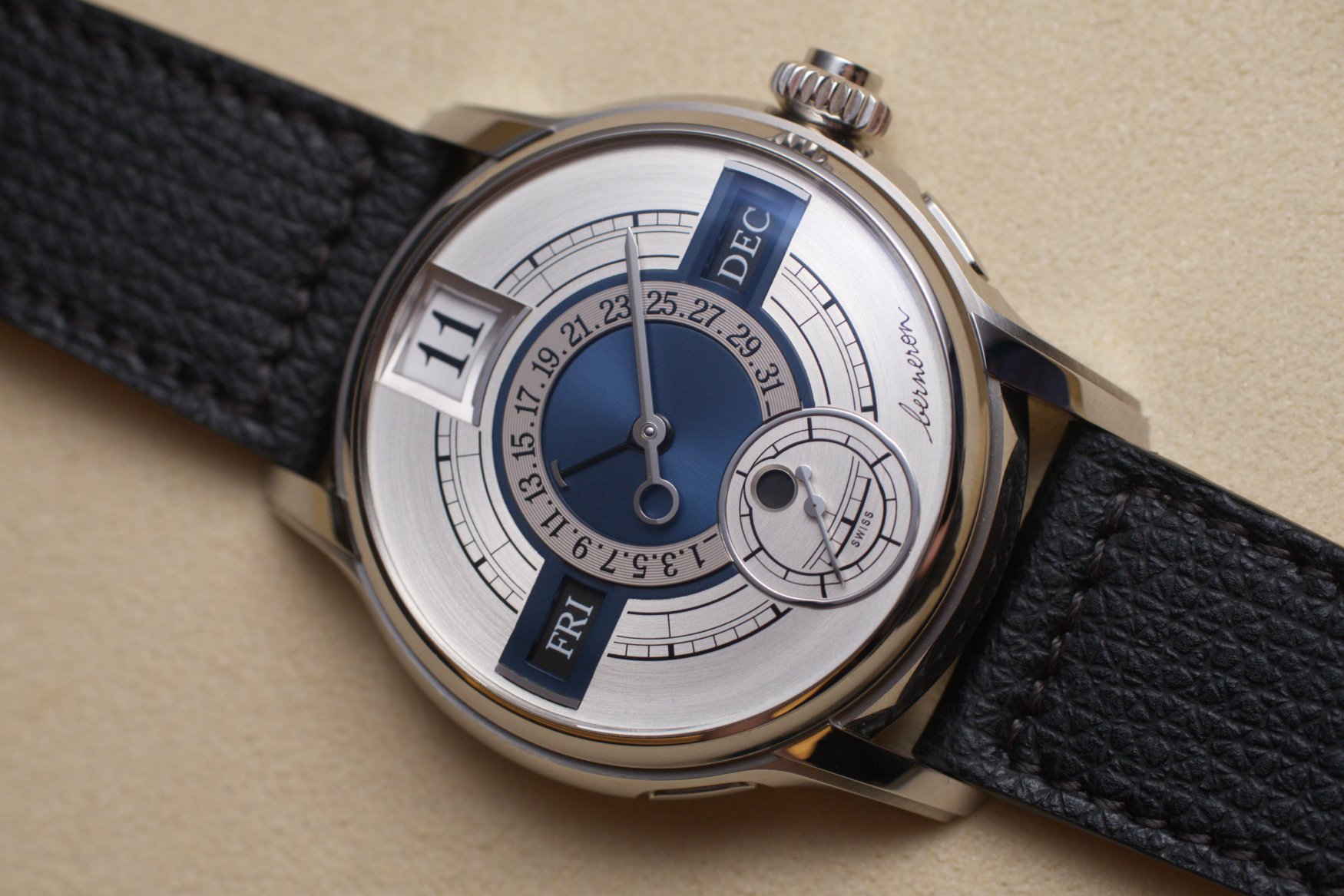 berneron annual calendar dial silver