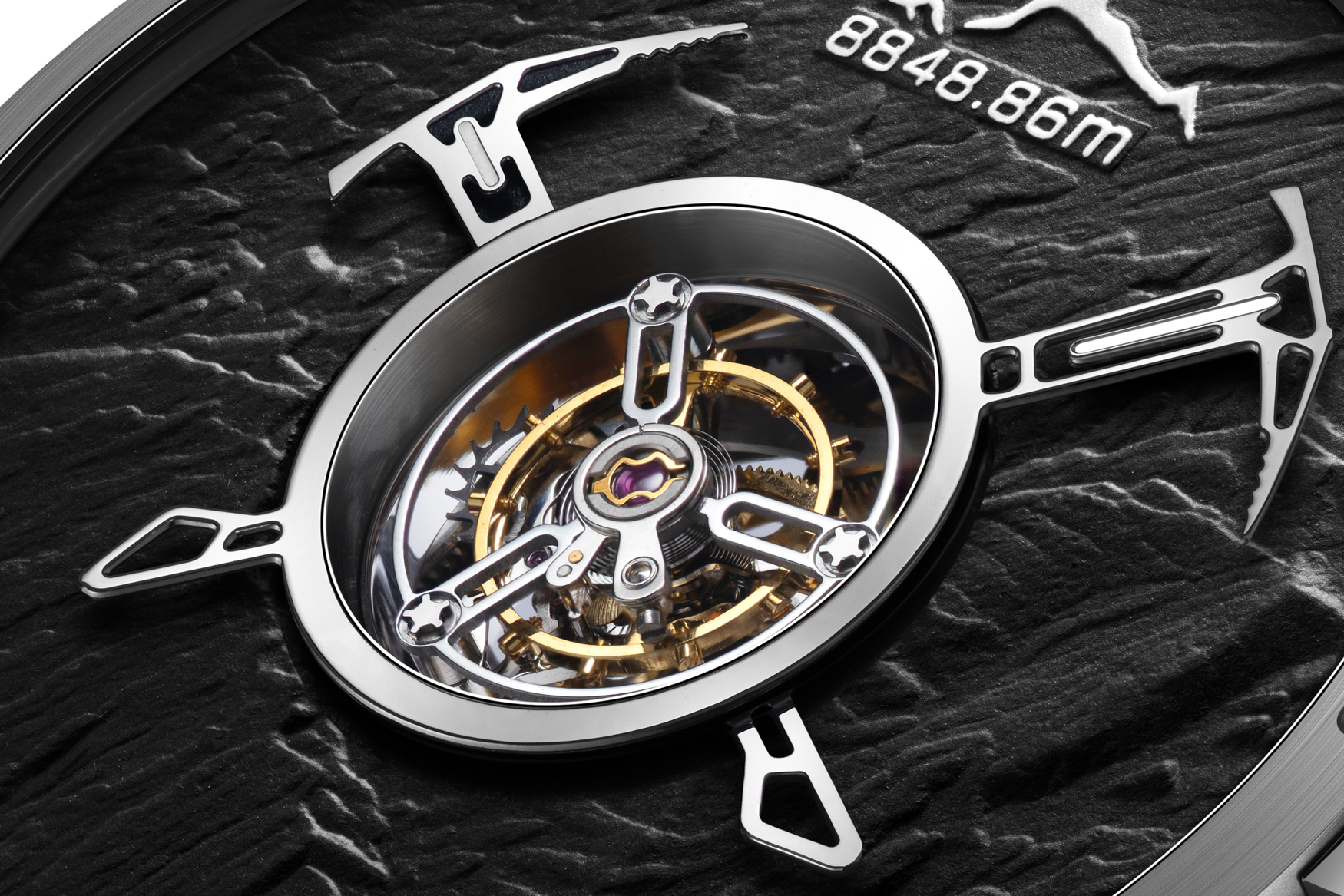 Thiết kế CIGA Cận cảnh mặt số Everest Summit Central Tourbillon