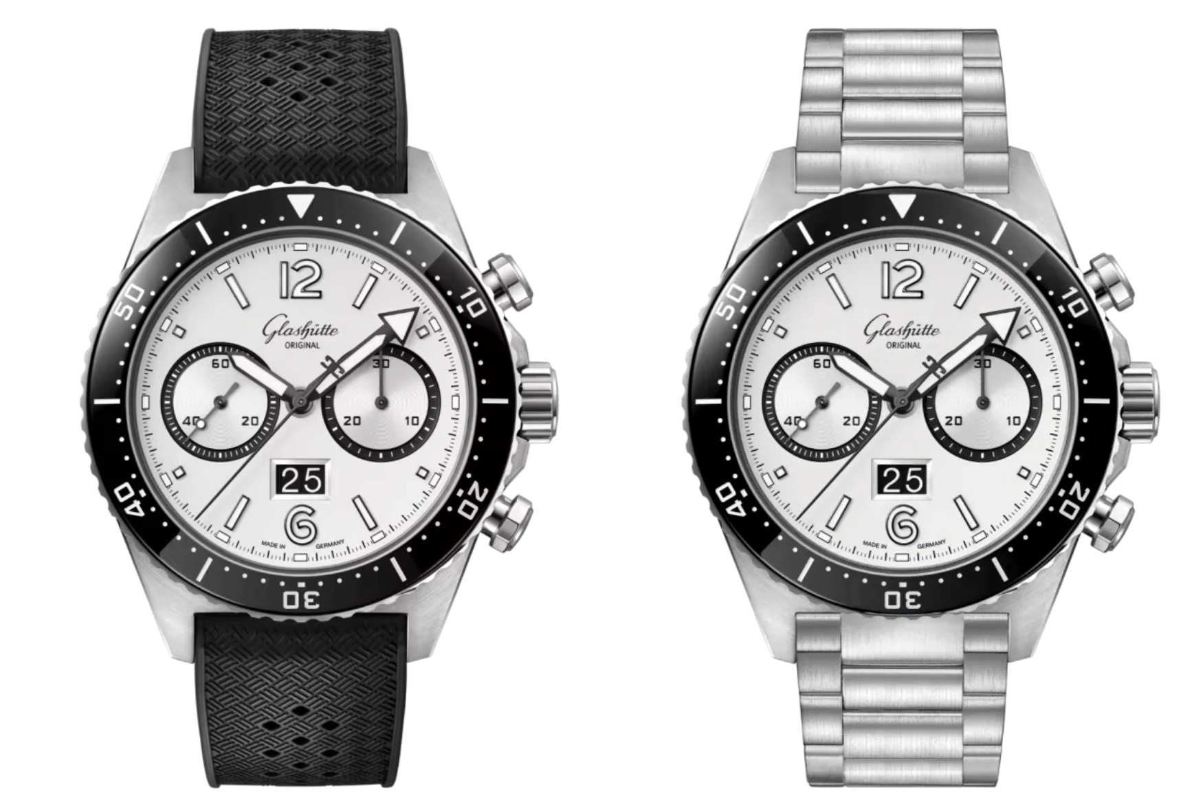 Các biến thể màn hình bạc SeaQ Chronograph gốc của Glashütte