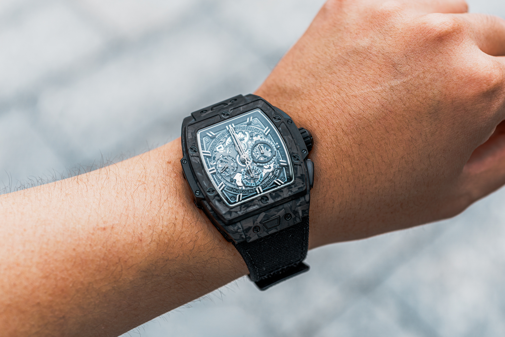 Hublot Spirit of Big Bang Frosted Carbon Wristshot