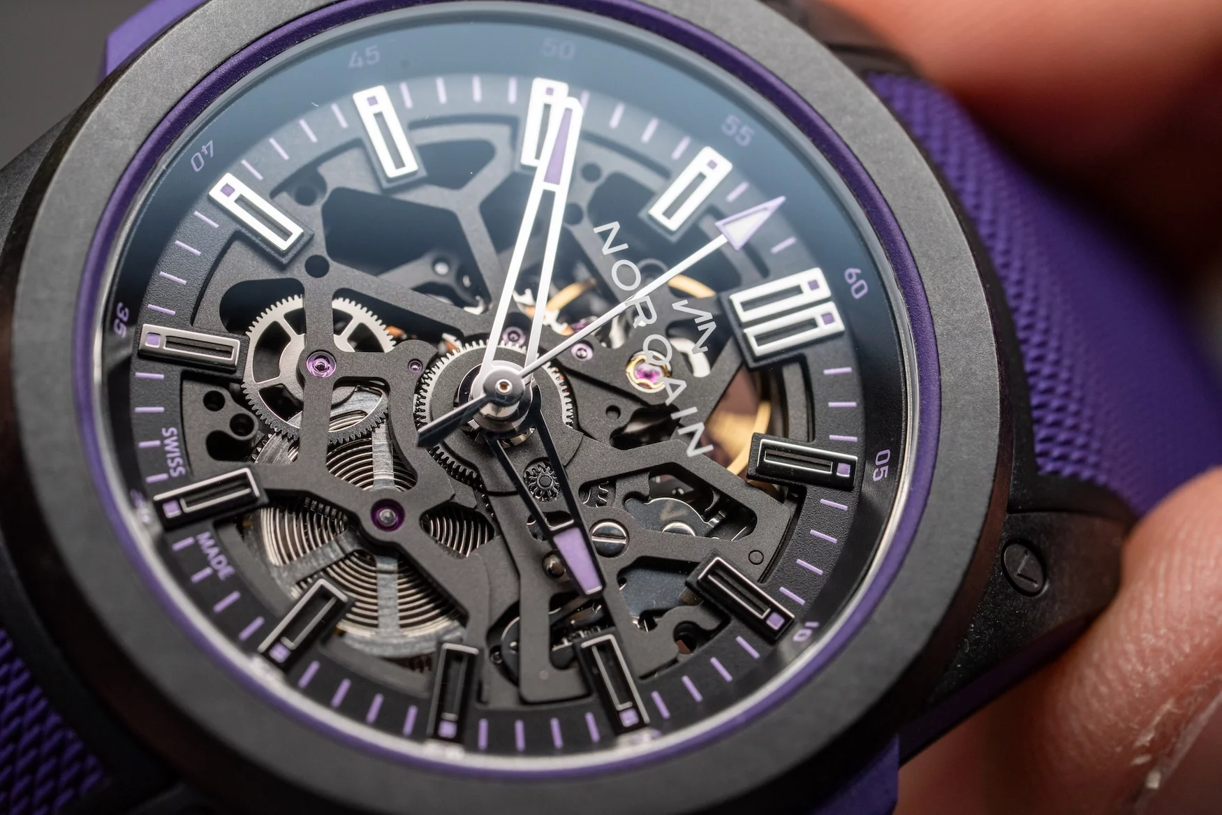 Norqain Wild One Skeleton 42mm Purple Limited Edition | HANDS ON