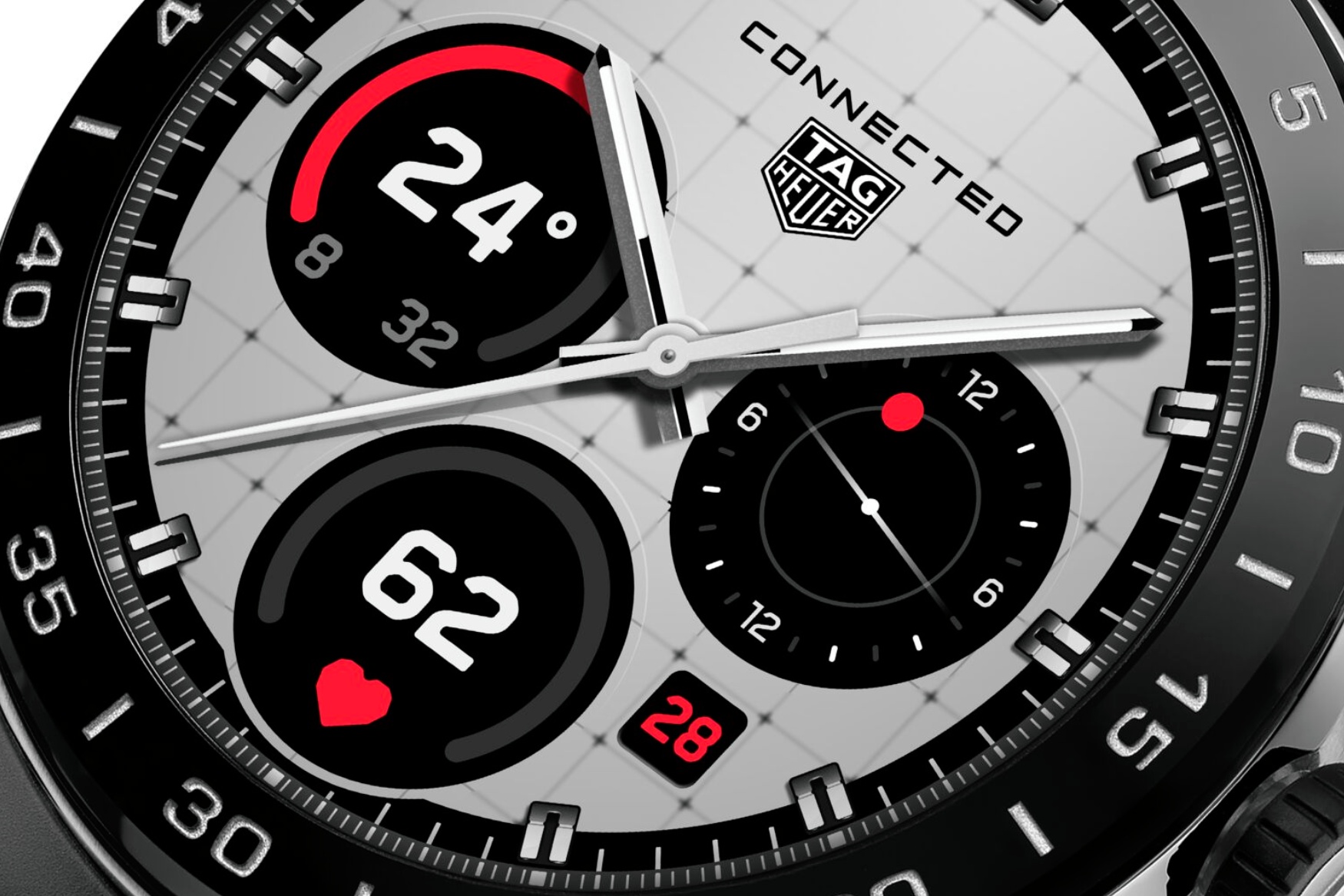 TAG Heuer Connected Calibre E5 45mm dial closeup