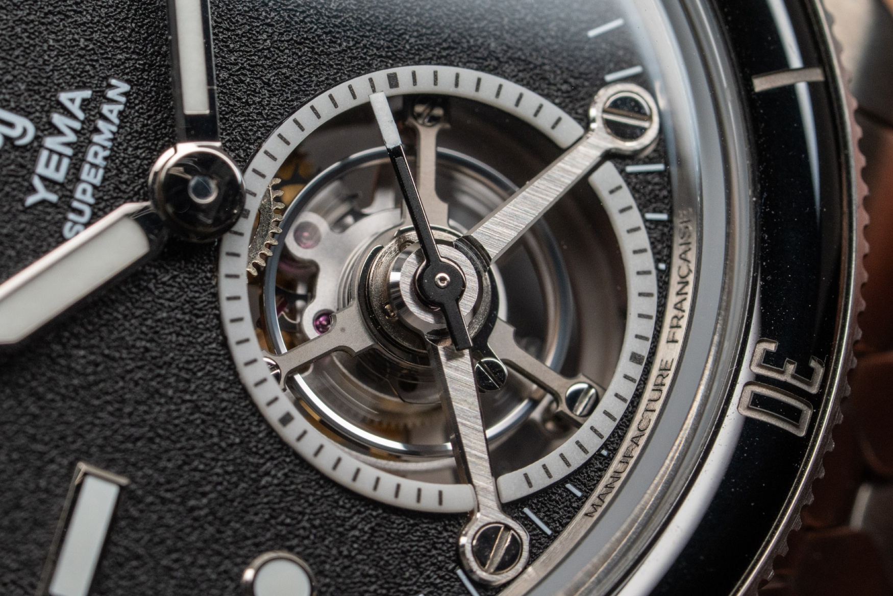 Yema Superman Tourbillon CMM 31 Limited Edition tourbillon closeup