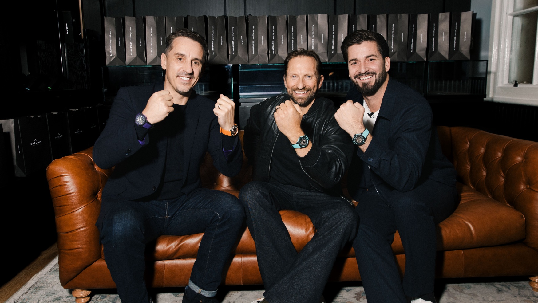 Norqain và Gary Neville ghé qua London Studio trong một đêm hoang dã